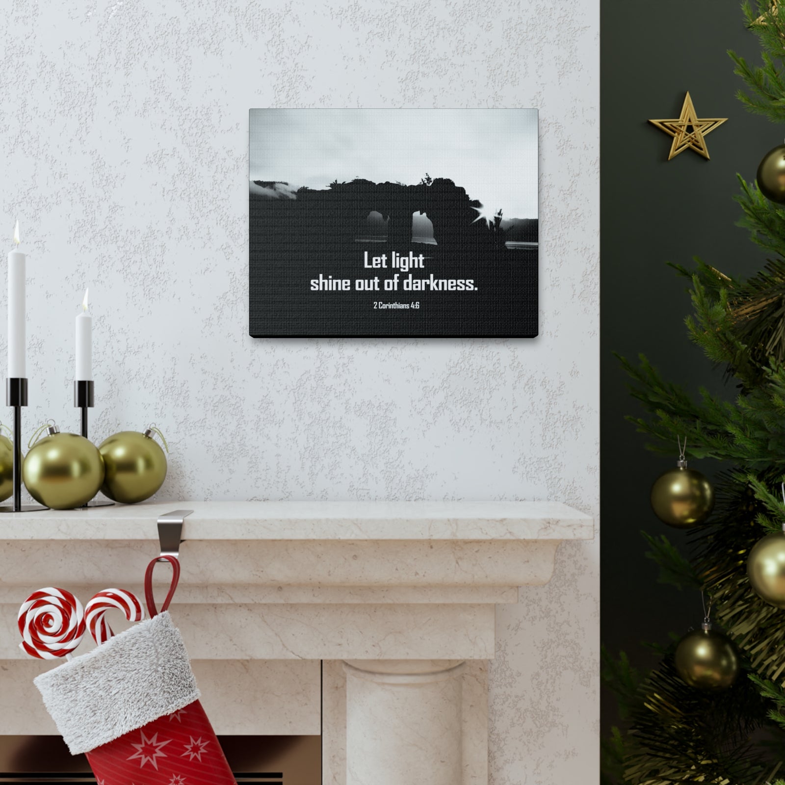 Scripture Walls Let Light Shine 2 Corinthians 4:6 Bible Verse Canvas Christian Wall Art Ready to Hang Unframed-Express Your Love Gifts