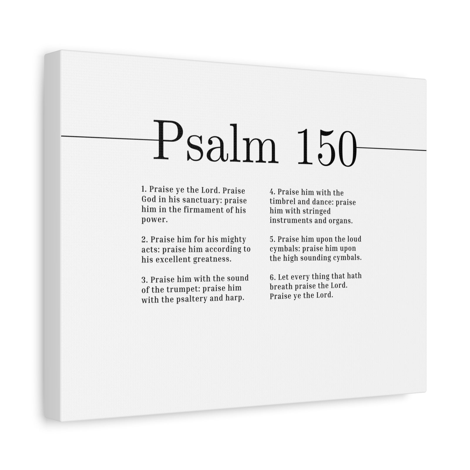 Scripture Canvas Praise Ye The Lord Psalm 150 Christian Wall Art Bible Verse Print Ready to Hang-Express Your Love Gifts