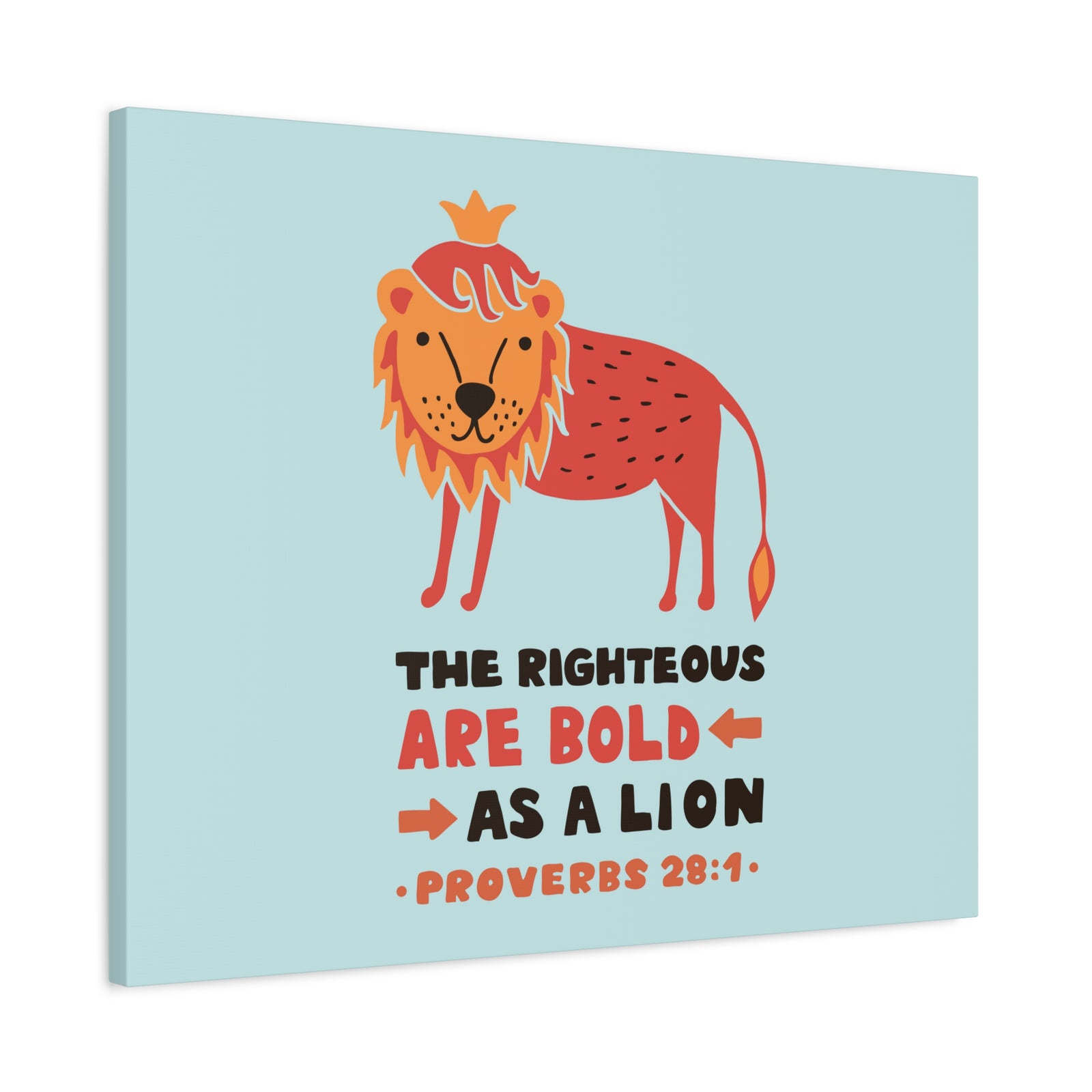 Scripture Canvas The Righteous Are Bold Proverbs 28:1 Christian Wall Art Bible Verse Print Ready To Hang-Express Your Love Gifts