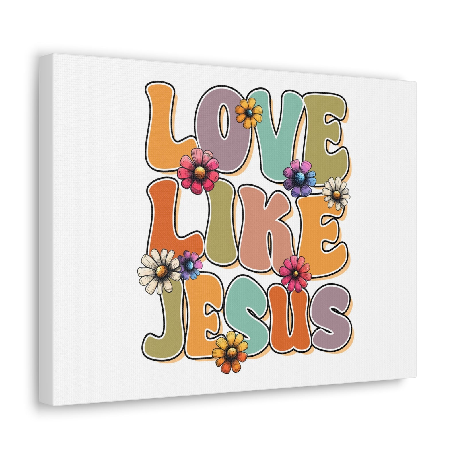 Scripture Walls Love Like Jesus Retro Bible Verse Canvas Christian Wall Art Ready to Hang Unframed-Express Your Love Gifts