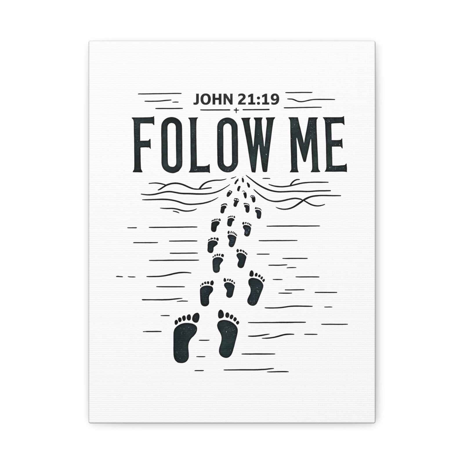 Scripture Walls John 21:19 Follow Me Bible Verse Canvas Christian Wall Art Ready to Hang Unframed-Express Your Love Gifts