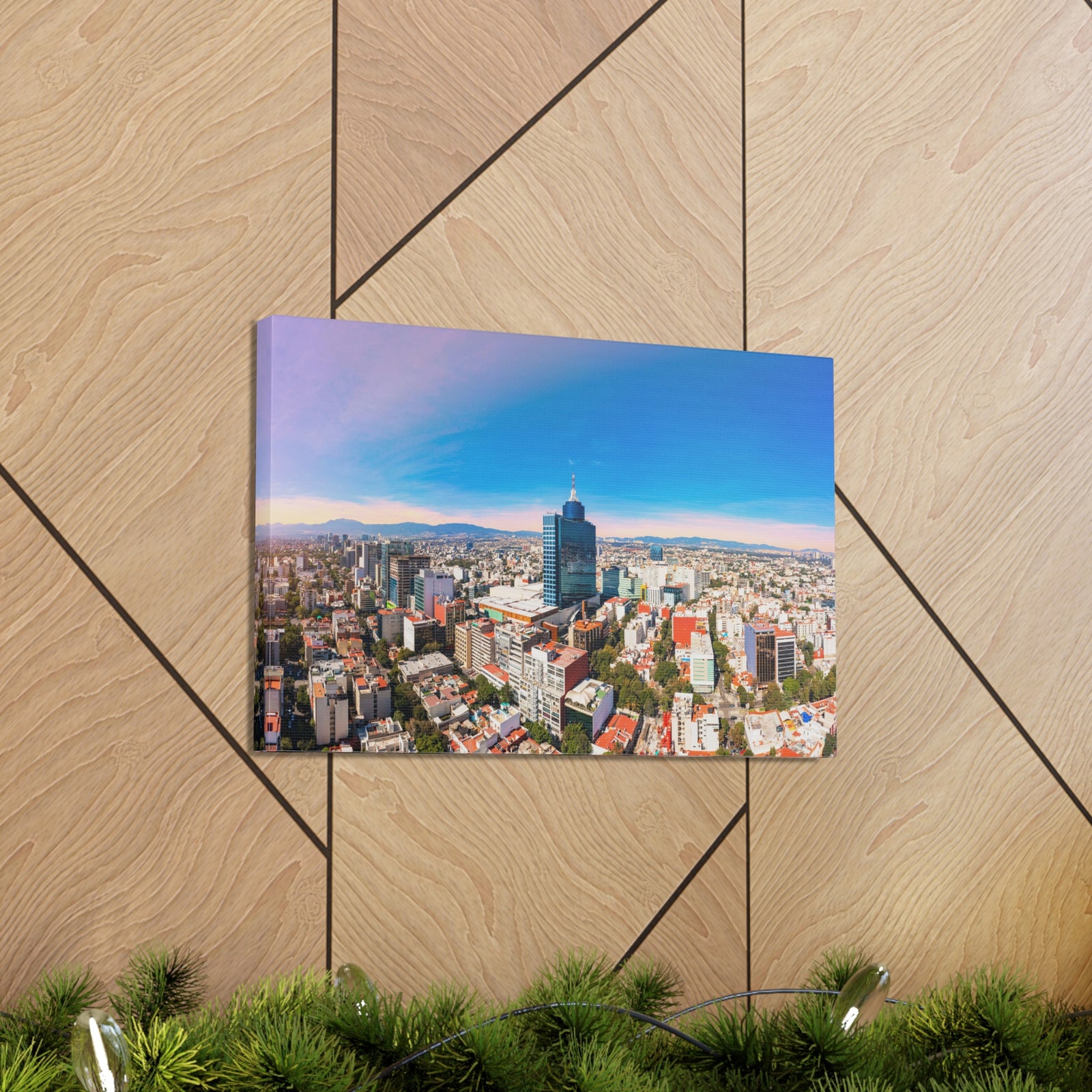 Mexico City Daytime Skyline Canvas Artwork High-Quality Breathtaking Stunning Cityscape for Home Decor Ready to Hang-Express Your Love Gifts