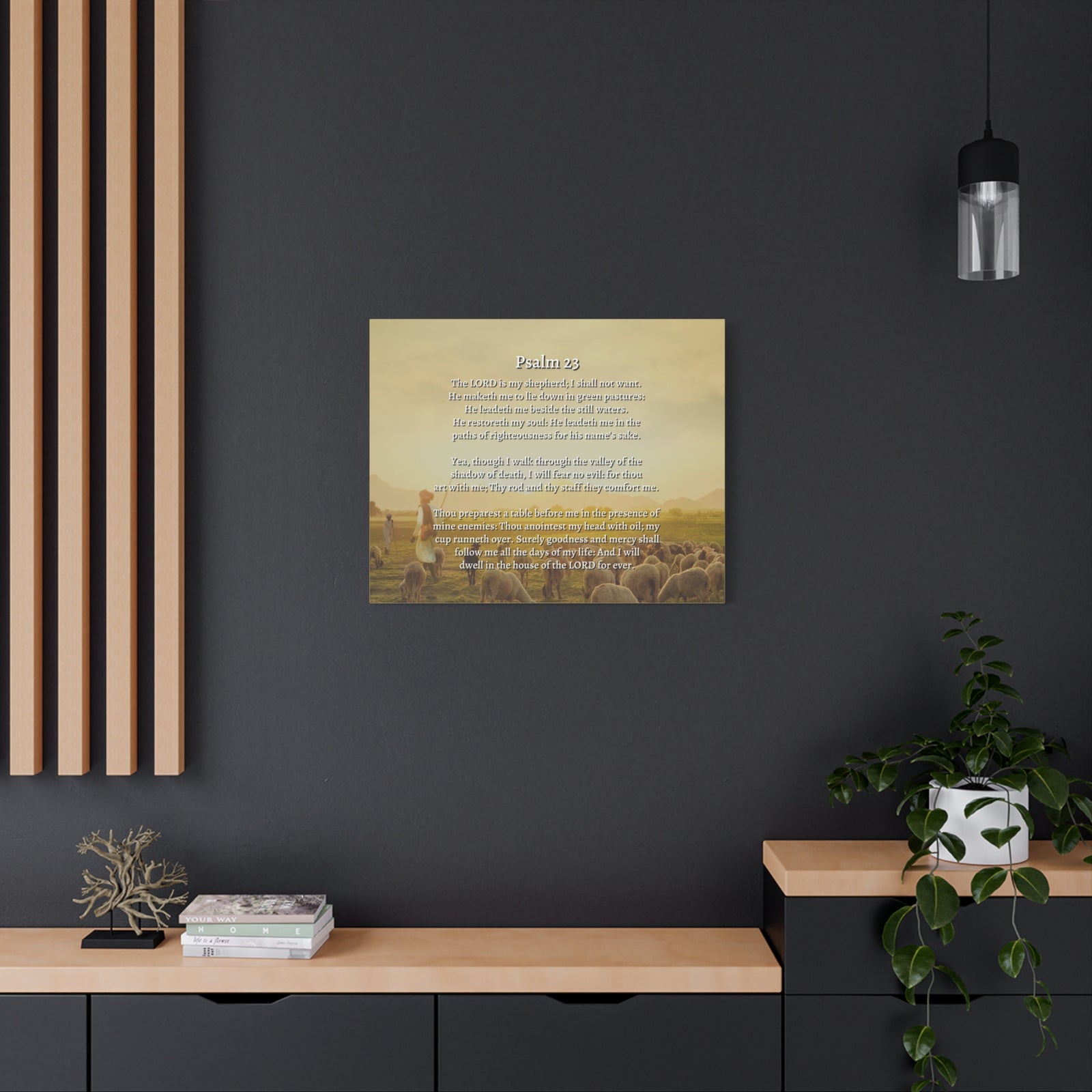 Scripture Walls Lord Is My Shepherd Herding Psalm 23 Bible Verse Canvas Christian Wall Art Ready to Hang-Express Your Love Gifts