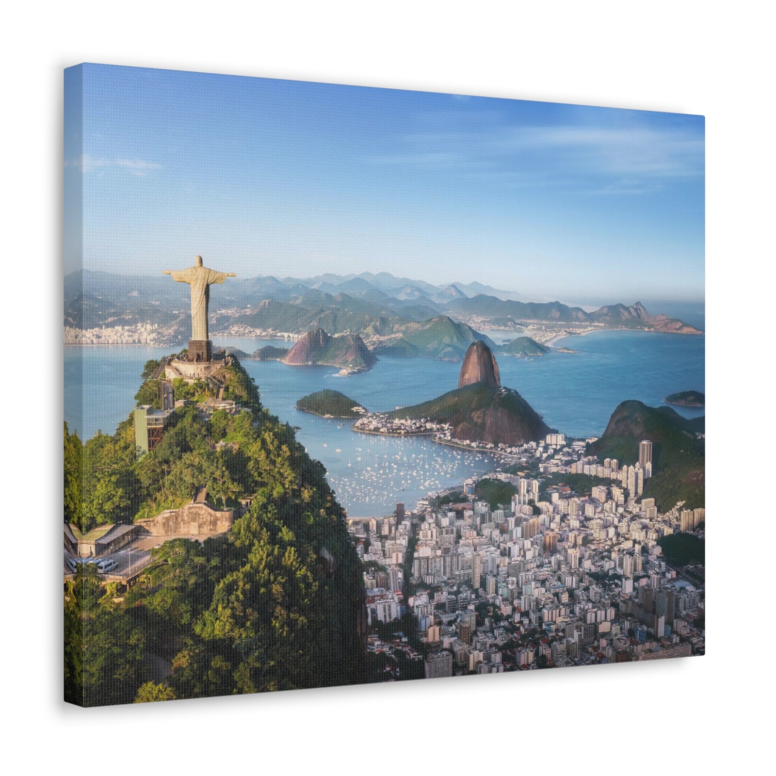 Rio de Janeiro Daytime Skyline Canvas Artwork High-Quality Breathtaking Stunning Cityscape for Home Decor Ready to Hang-Express Your Love Gifts