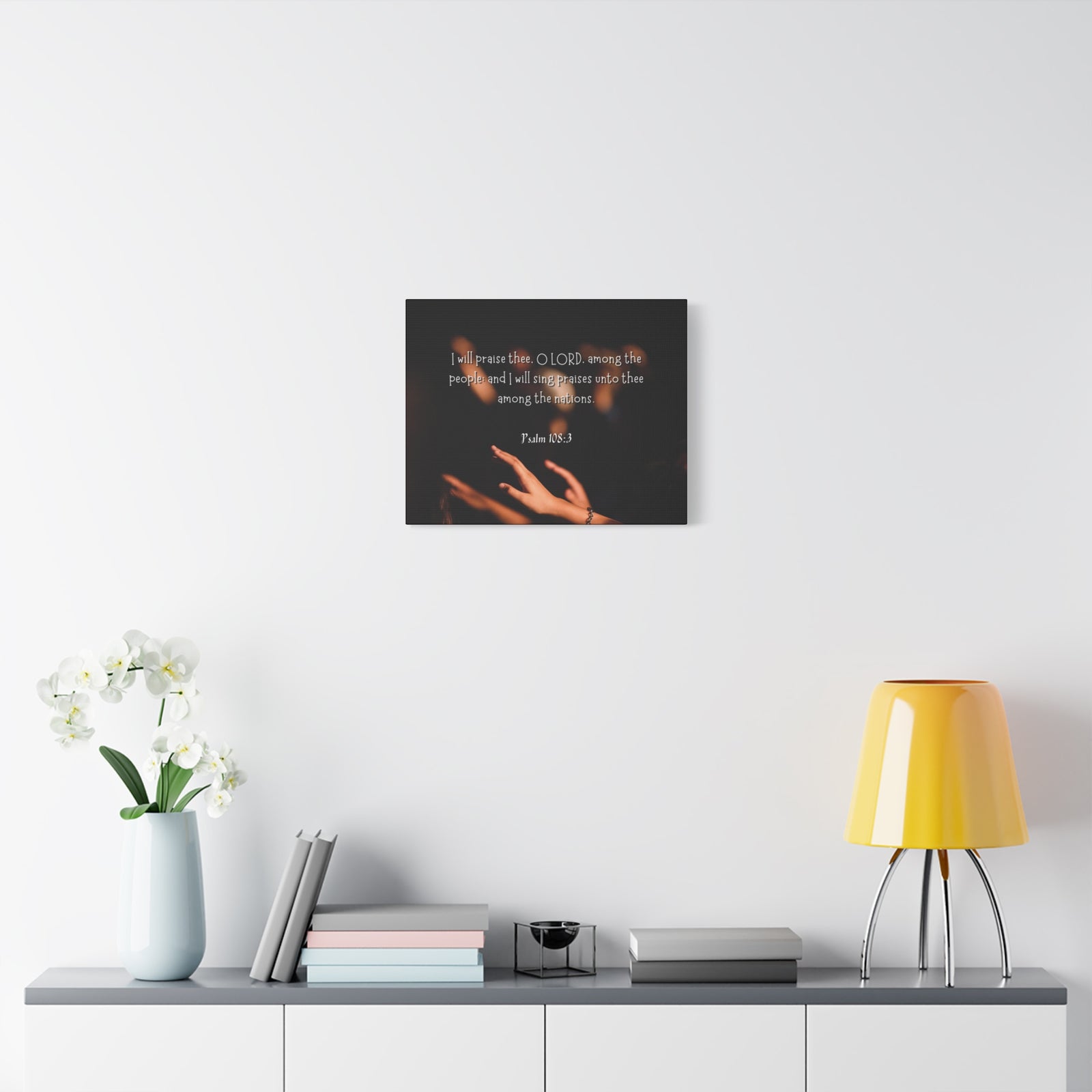 Scripture Canvas Sing Praises Psalm 108:3 Christian Wall Art Bible Verse Print Ready to Hang-Express Your Love Gifts