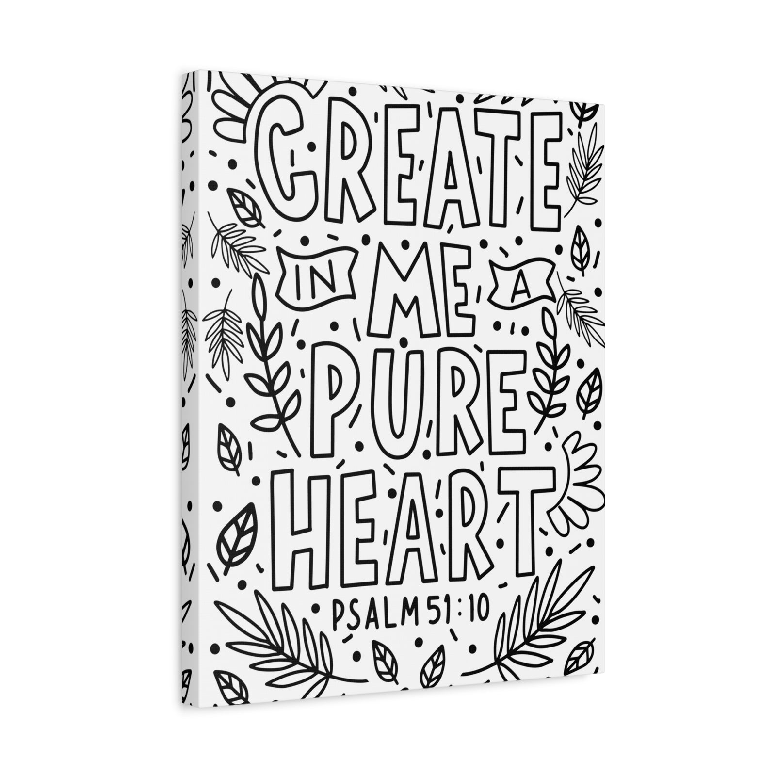 Scripture Canvas A Pure Heart Psalm 51:10 Christian Wall Art Bible Verse Print Ready to Hang-Express Your Love Gifts