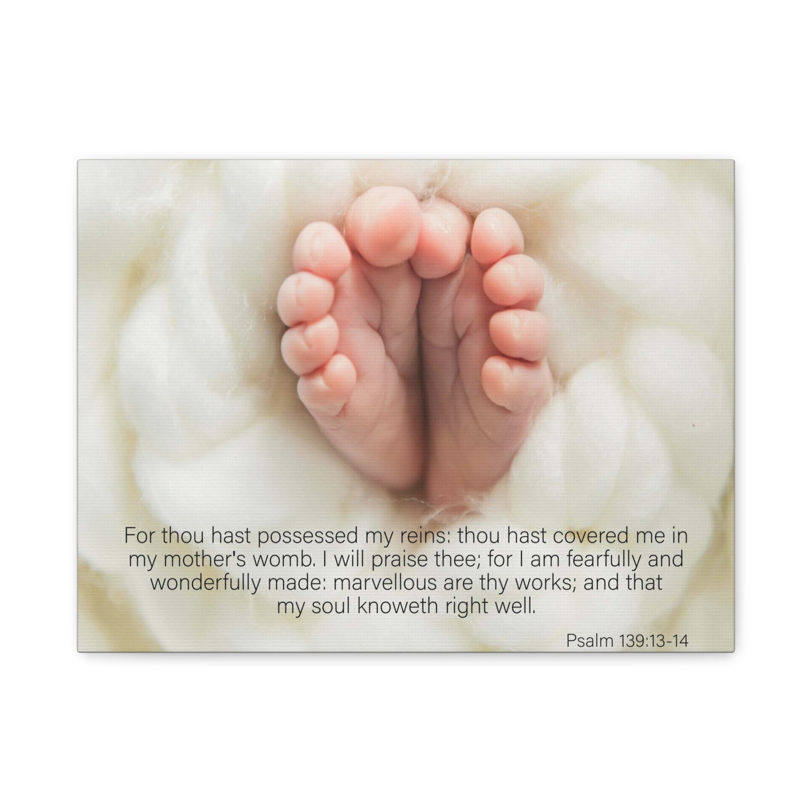 Bible Verse Canvas Fearfully and Wonderfully Made Psalm 139:13-14 KJV Wall Art Christian Home Decor-Express Your Love Gifts