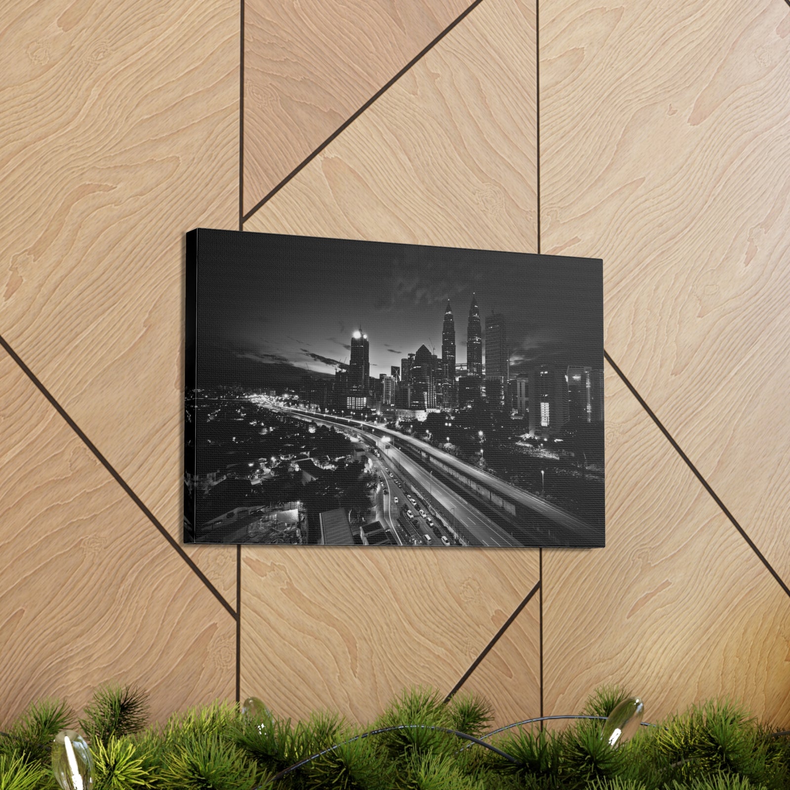 Kuala Lumpur Black And White Skyline Canvas Artwork High-Quality Breathtaking Stunning Cityscape for Home Decor Ready to Hang-Express Your Love Gifts