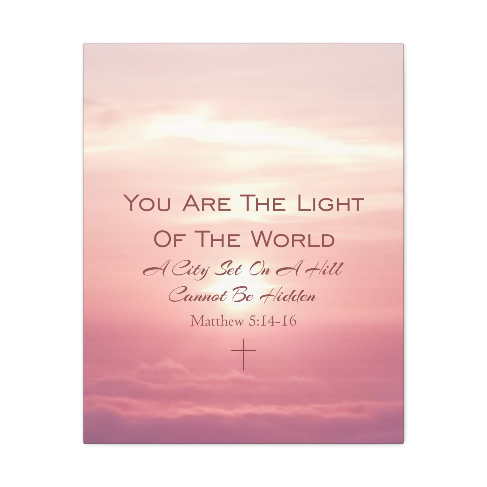 Scripture Canvas You Are The Light Matthew 5:14-16 Christian Wall Art Bible Verse Print Ready to Hang-Express Your Love Gifts