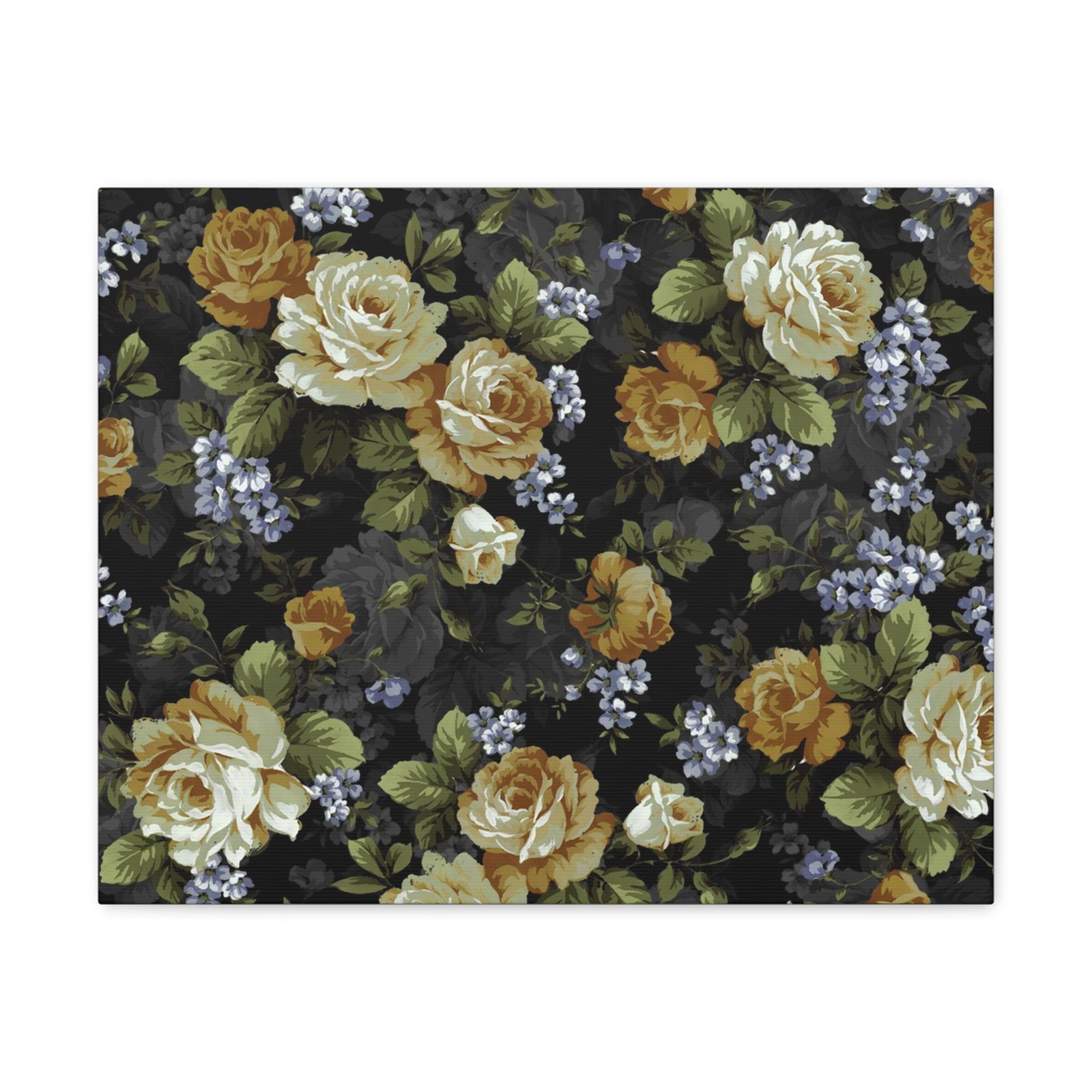 Monochrome Rose And Gray Small Flowers Flower Canvas Wall Art for Home Decor Ready-to-Hang-Express Your Love Gifts