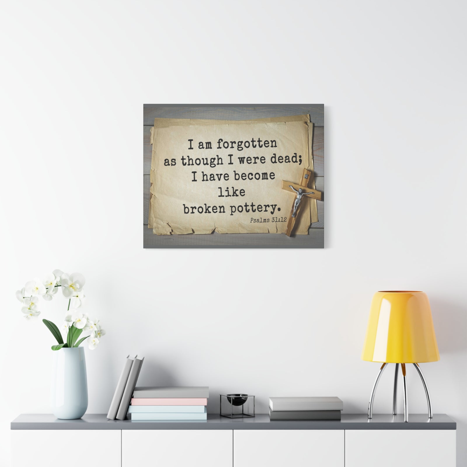 Scripture Walls I Have Become Psalm 31:12 Bible Verse Canvas Christian Wall Art Ready to Hang-Express Your Love Gifts