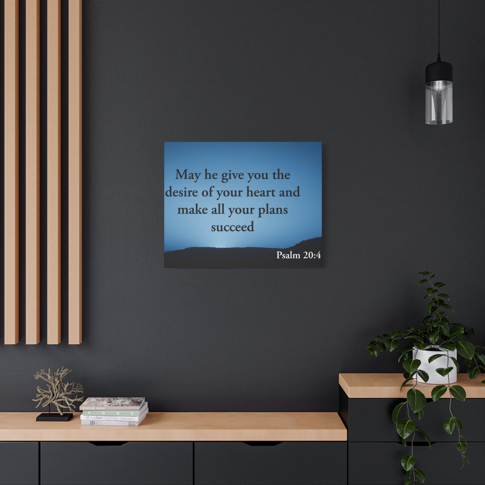 Scripture Walls Desire Of Your Heart Psalm 20:4 Bible Verse Canvas Christian Wall Art Ready to Hang-Express Your Love Gifts