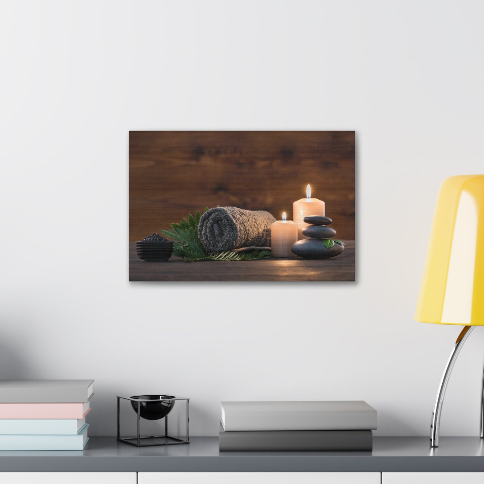 Towel on Fern Forest Floral Nature Photography Canvas Wall Art for Home Decor Ready-to-Hang-Express Your Love Gifts