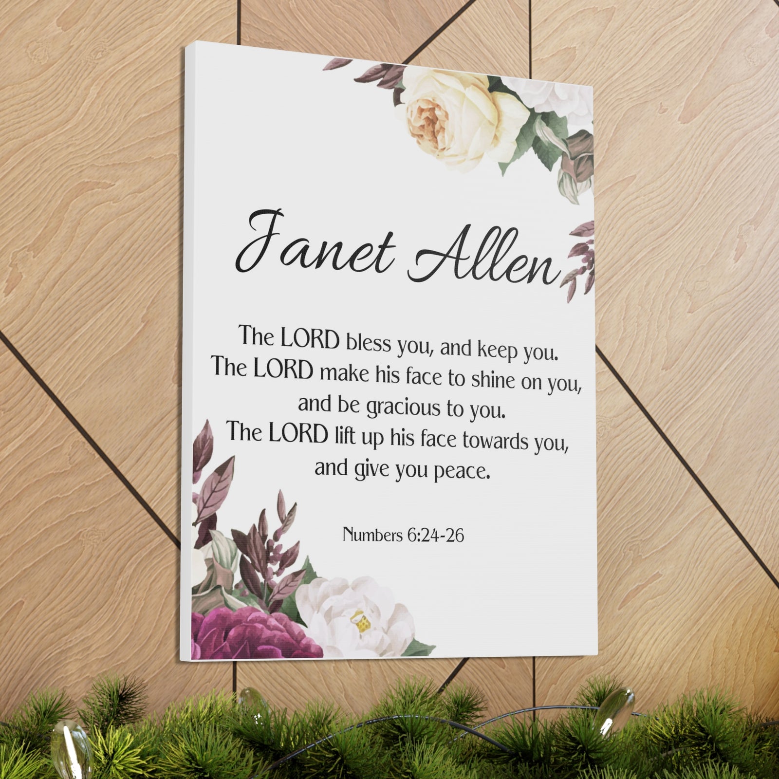 Scripture Walls Personalized Numbers 6:24-26 Bible Chapter Canvas Christian Wall Art Ready to Hang-Express Your Love Gifts