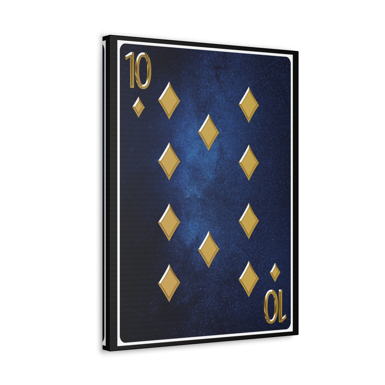 Ten Of Diamonds Space Background Playing Card Canvas Wall Art for Home Decor Ready-to-Hang-Express Your Love Gifts