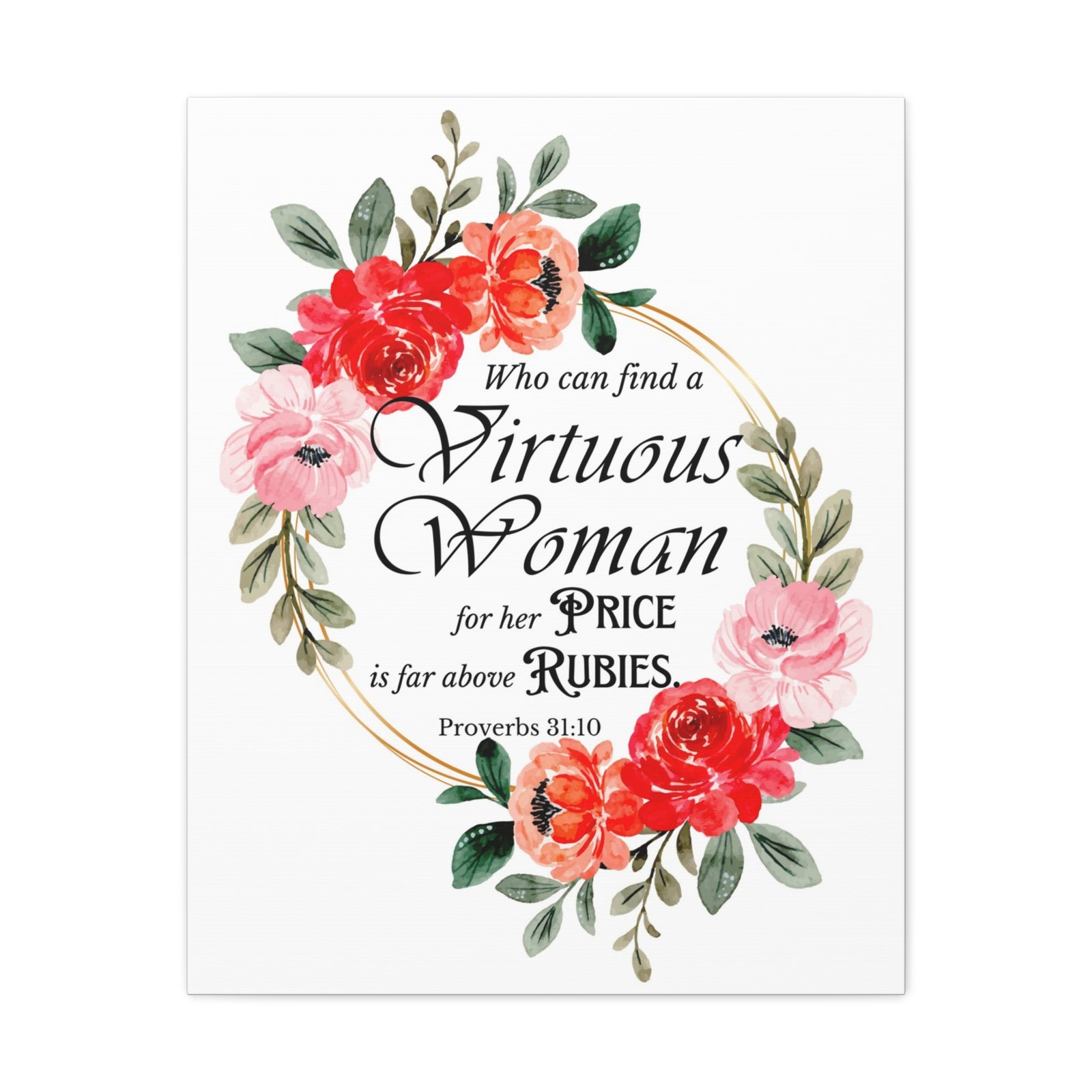 Scripture Walls Proverbs 31:10 A Virtuous Woman Bible Verse Canvas Christian Wall Art Ready to Hang Unframed-Express Your Love Gifts