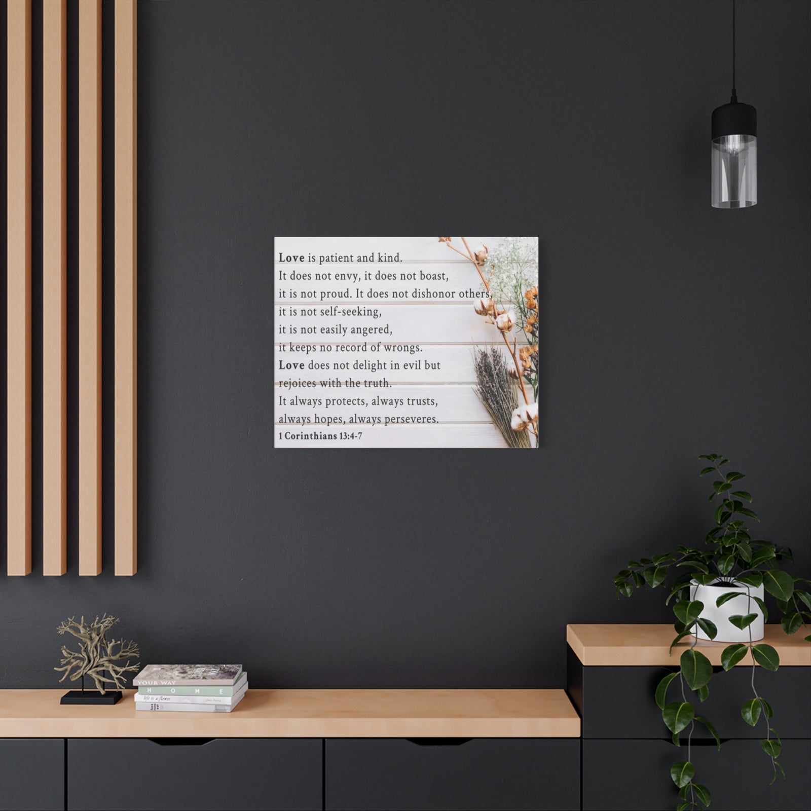Scripture Walls Love is 1 Corinthians 13:4-7 Bible Verse Canvas Christian Wall Art Ready to Hang Unframed-Express Your Love Gifts
