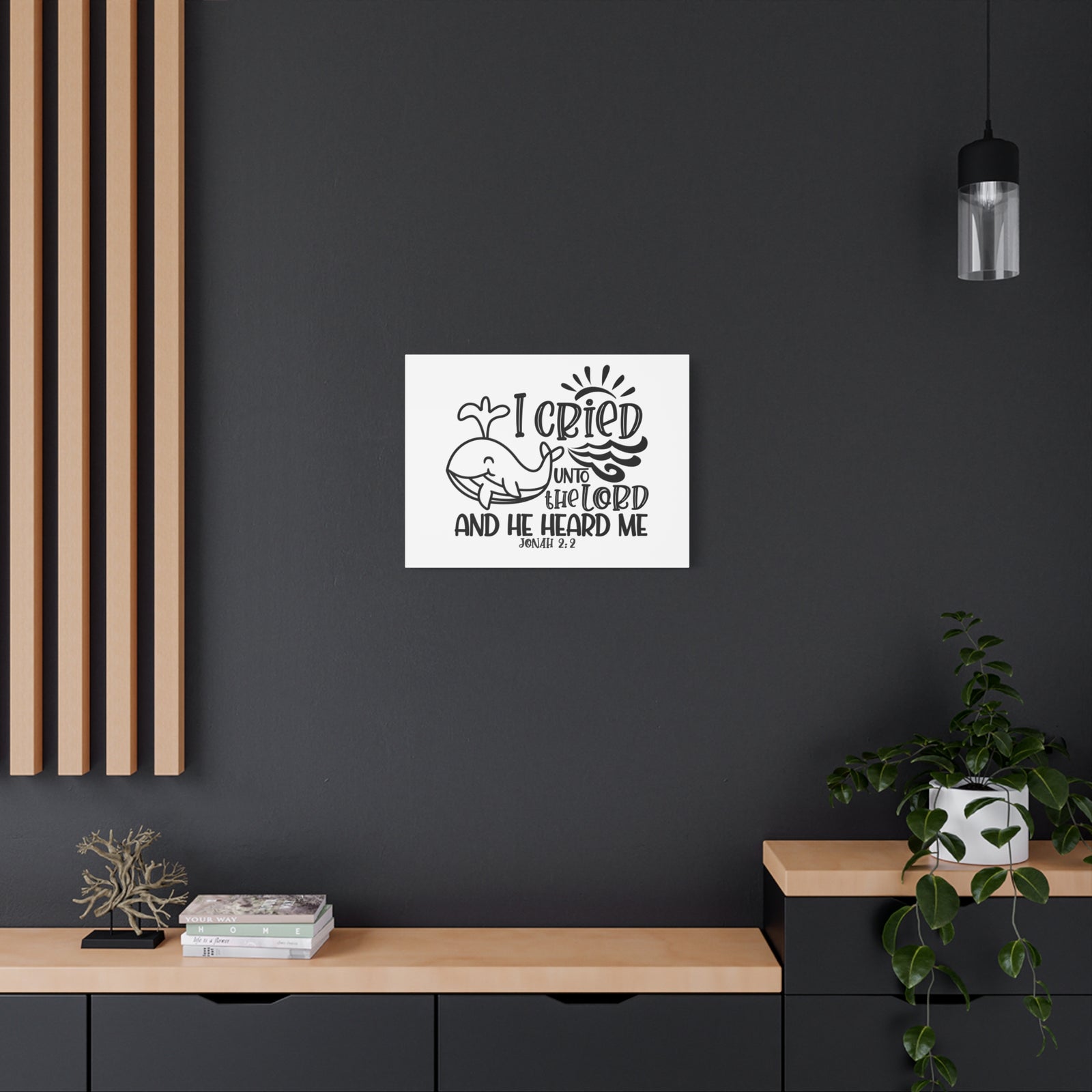 Scripture Walls Jonah 2:2 I Cried Unto the Lord Bible Verse Canvas Christian Wall Art Ready to Hang Unframed-Express Your Love Gifts