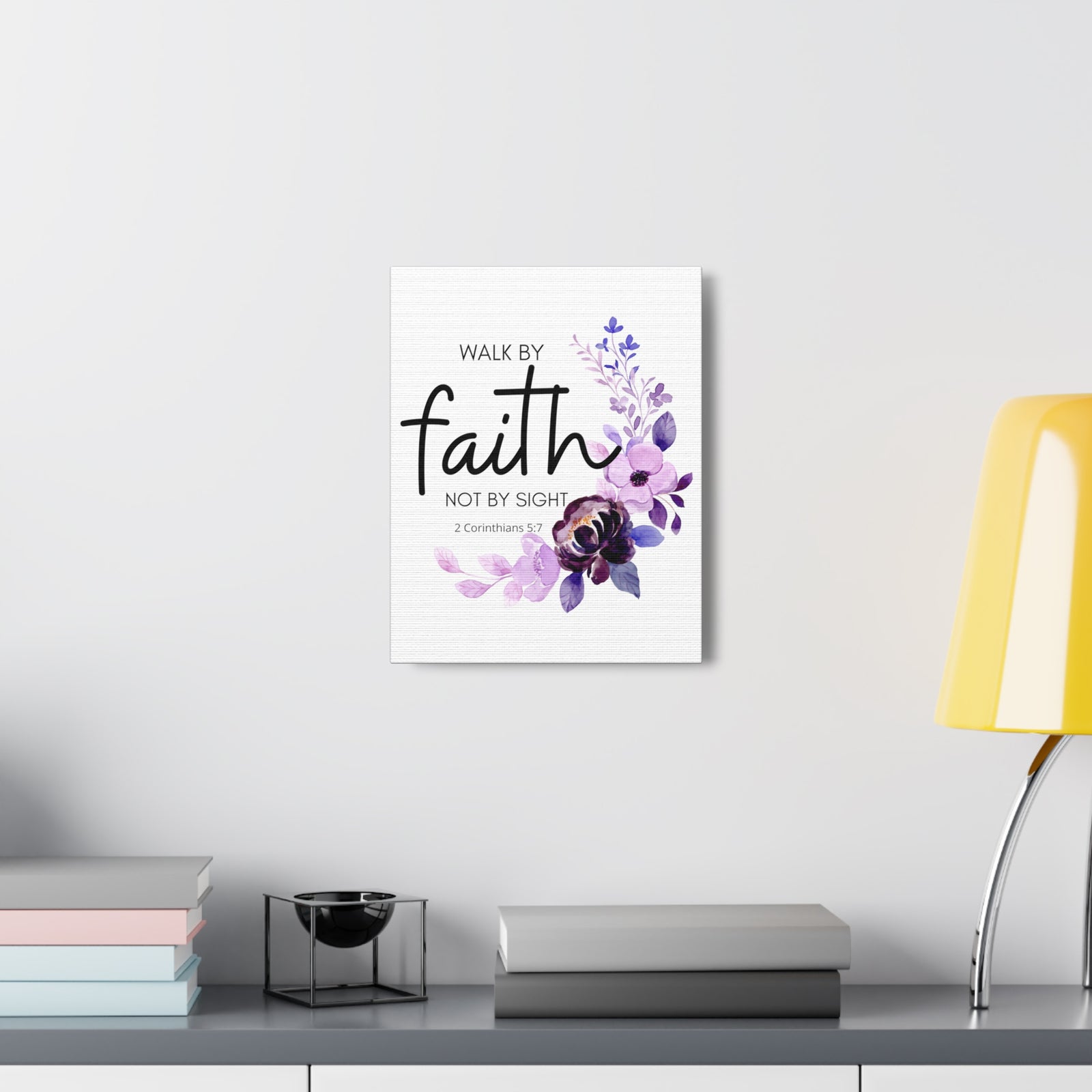 Scripture Walls 2 Corinthians 5:7 Walk by Faith Bible Verse Canvas Christian Wall Art Ready to Hang Unframed-Express Your Love Gifts