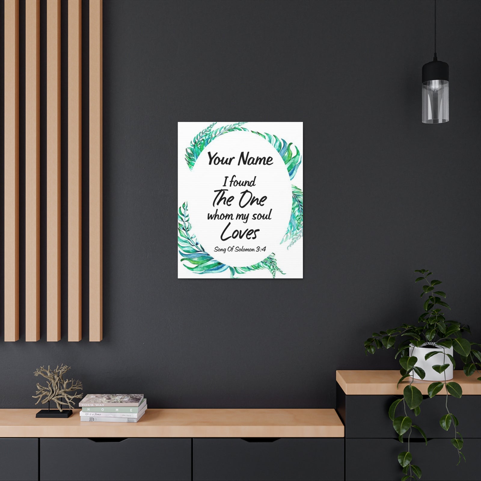 Personalized Soulmate Song Of Solomon 3:4 Bible Chapter Canvas Christian Wall Art Ready to Hang-Express Your Love Gifts