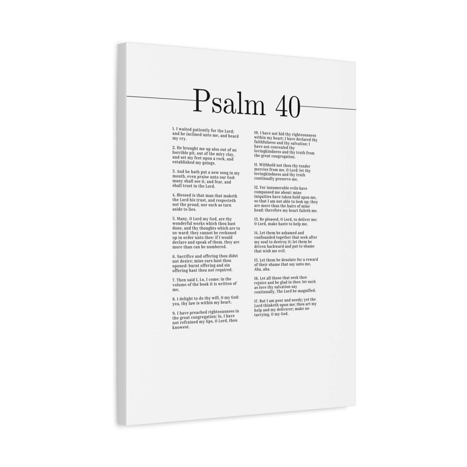 Scripture Canvas Shall Trust In The Lord Psalm 40 Christian Wall Art Bible Verse Print Ready to Hang-Express Your Love Gifts