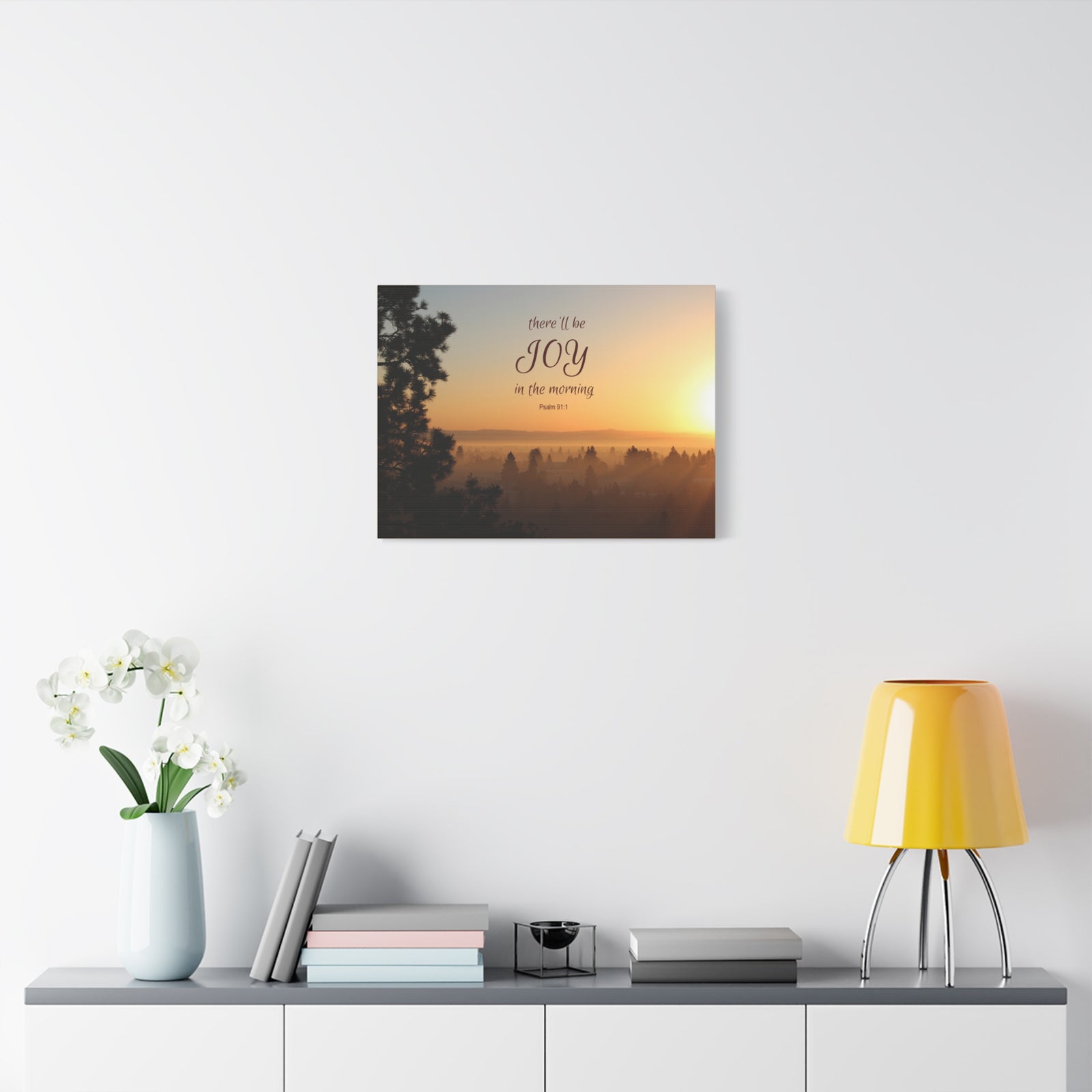 Scripture Canvas Morning Psalm 91:1 Christian Wall Art Bible Verse Print Ready to Hang-Express Your Love Gifts