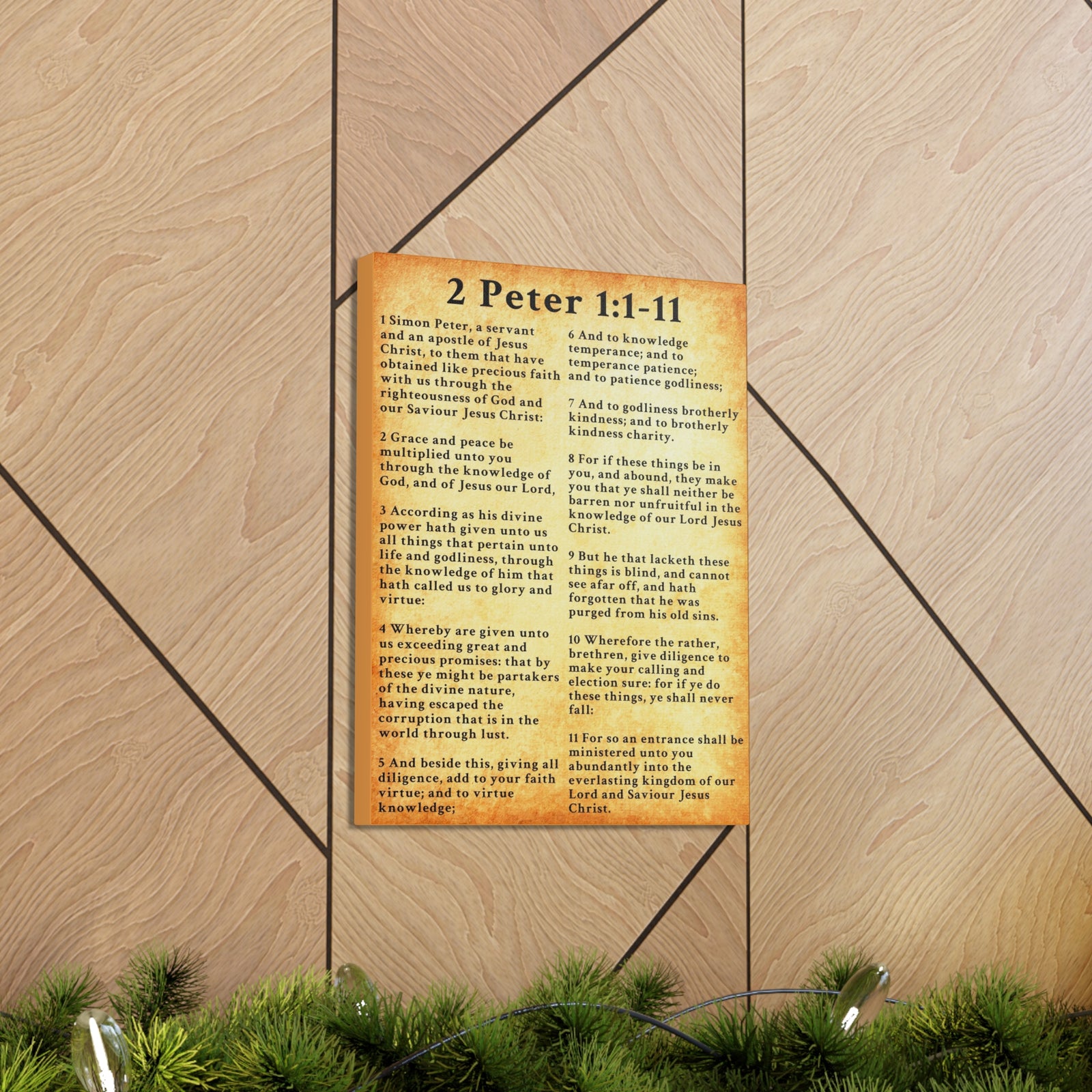 Scripture Walls 2 Peter 1:1-11 KJV Bible Verse Canvas Christian Wall Art Ready to Hang Unframed-Express Your Love Gifts