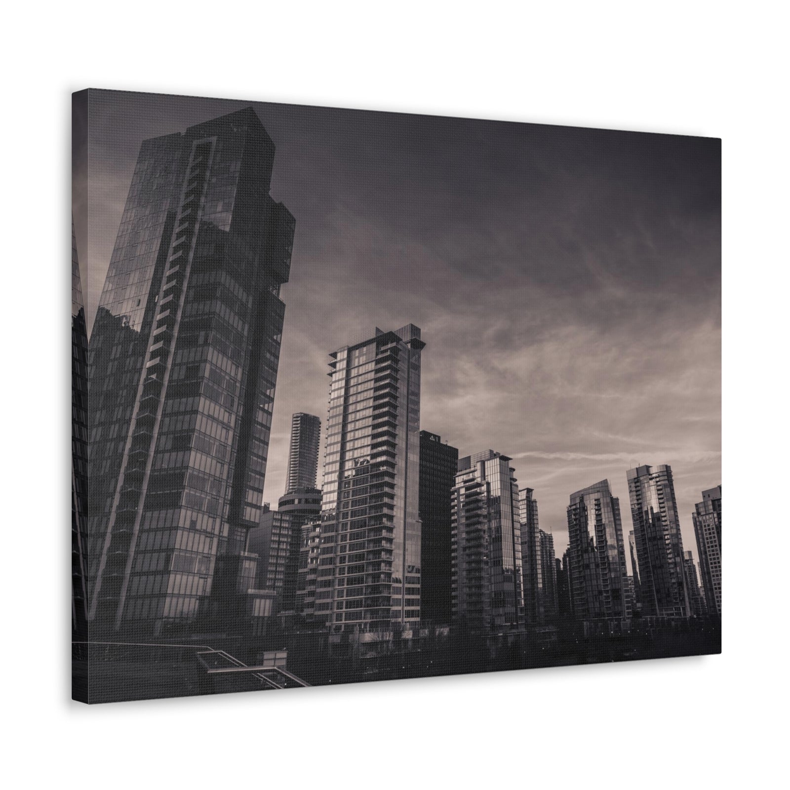 Vancouver Black And White Skyline Canvas Artwork High-Quality Breathtaking Stunning Cityscape for Home Decor Ready to Hang-Express Your Love Gifts