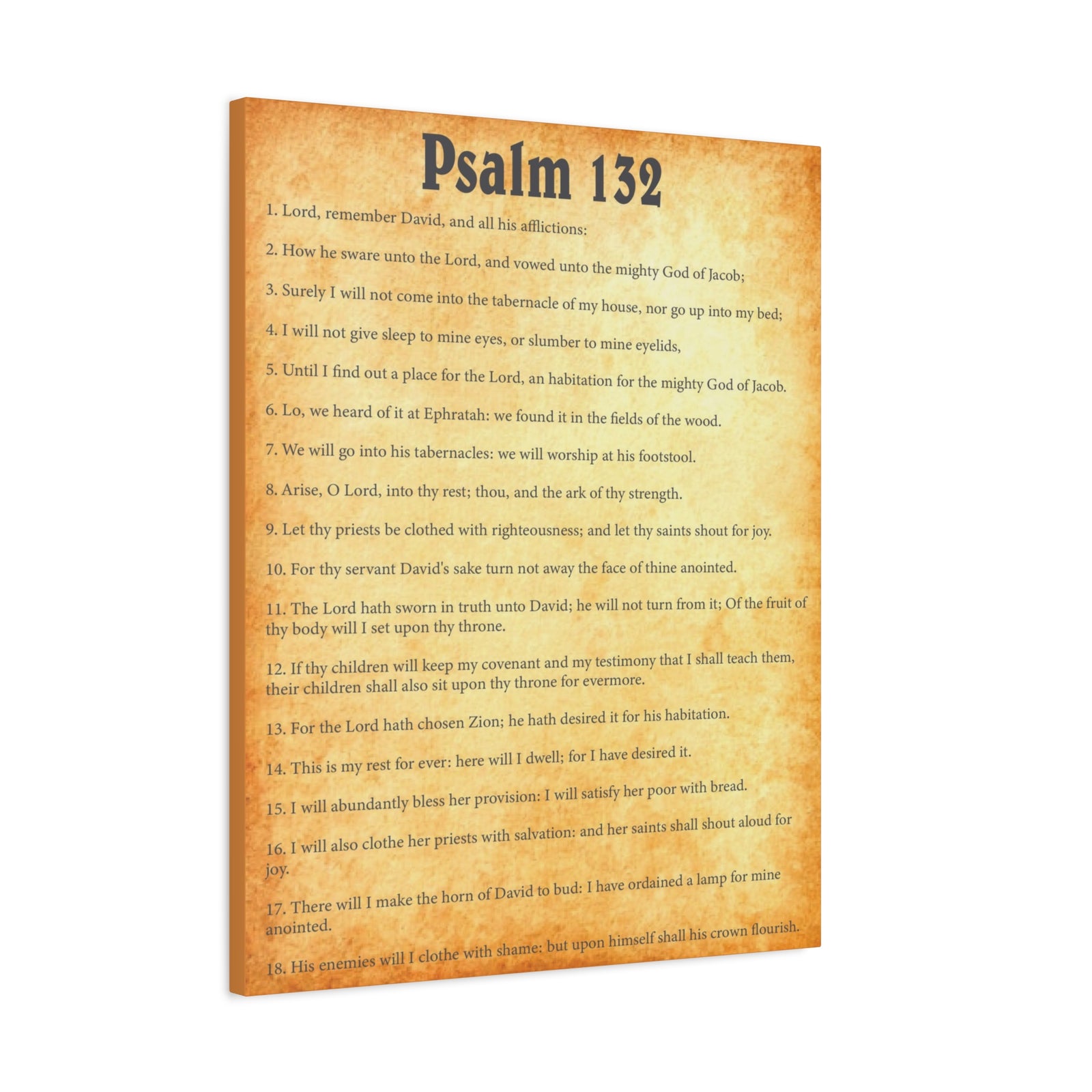 Scripture Walls Psalm 132 Gold Bible Chapter Canvas Christian Wall Art Ready to Hang-Express Your Love Gifts