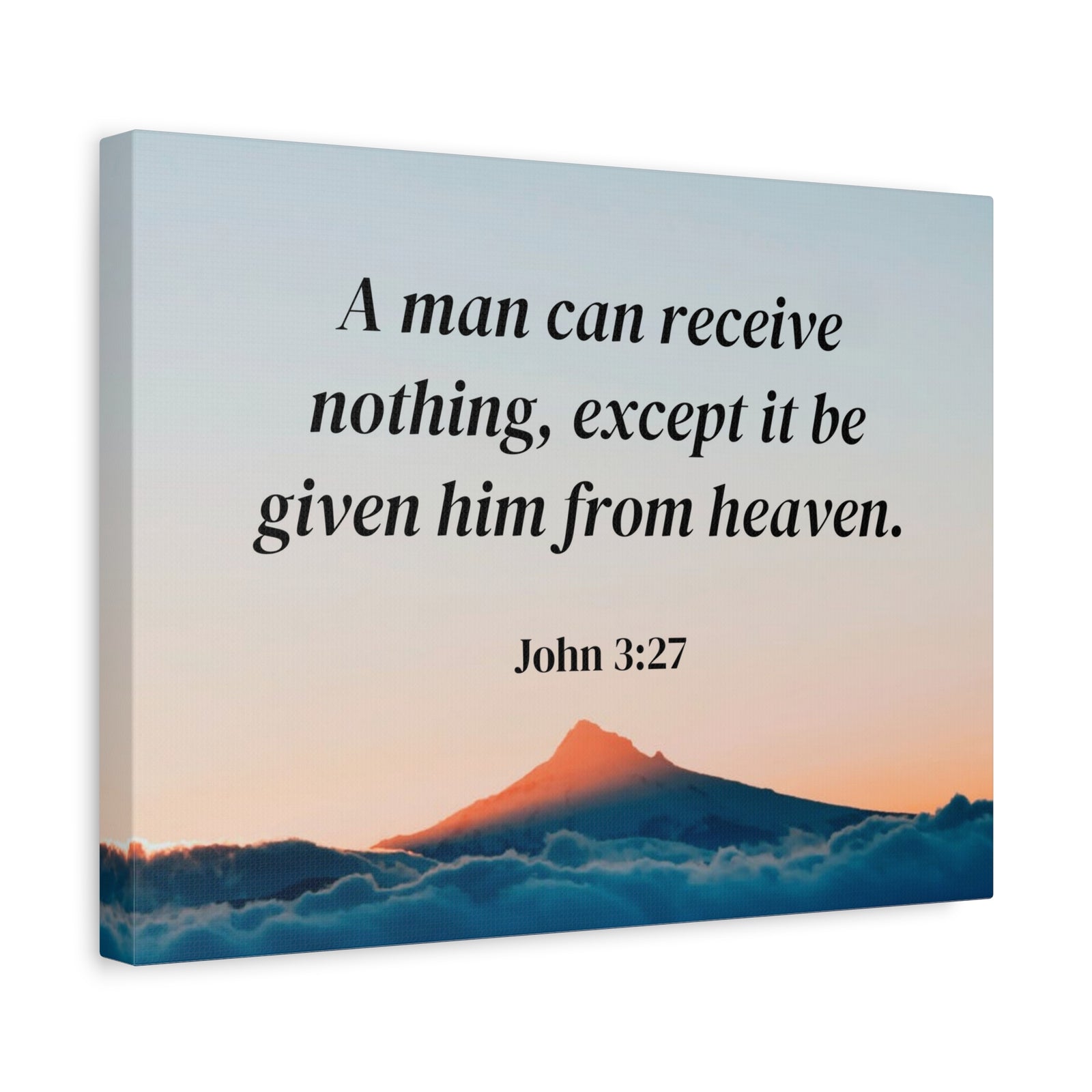 Scripture Canvas From Heaven John 3:27 Christian Wall Art Bible Verse Print Ready to Hang-Express Your Love Gifts