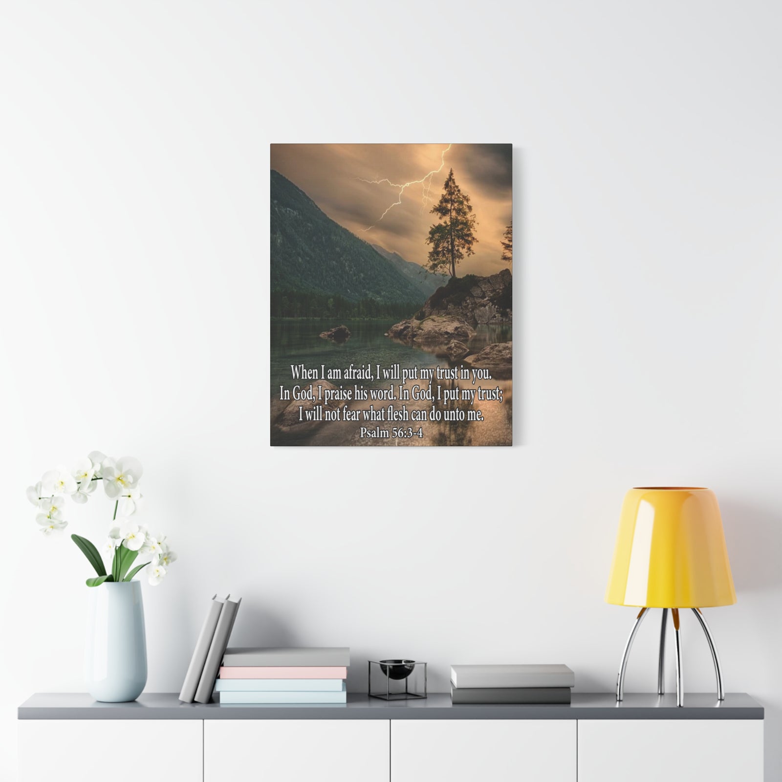 Scripture Canvas I Put My Trust in You Psalm 56:3-4 Christian Wall Art Bible Verse Print Ready to Hang-Express Your Love Gifts