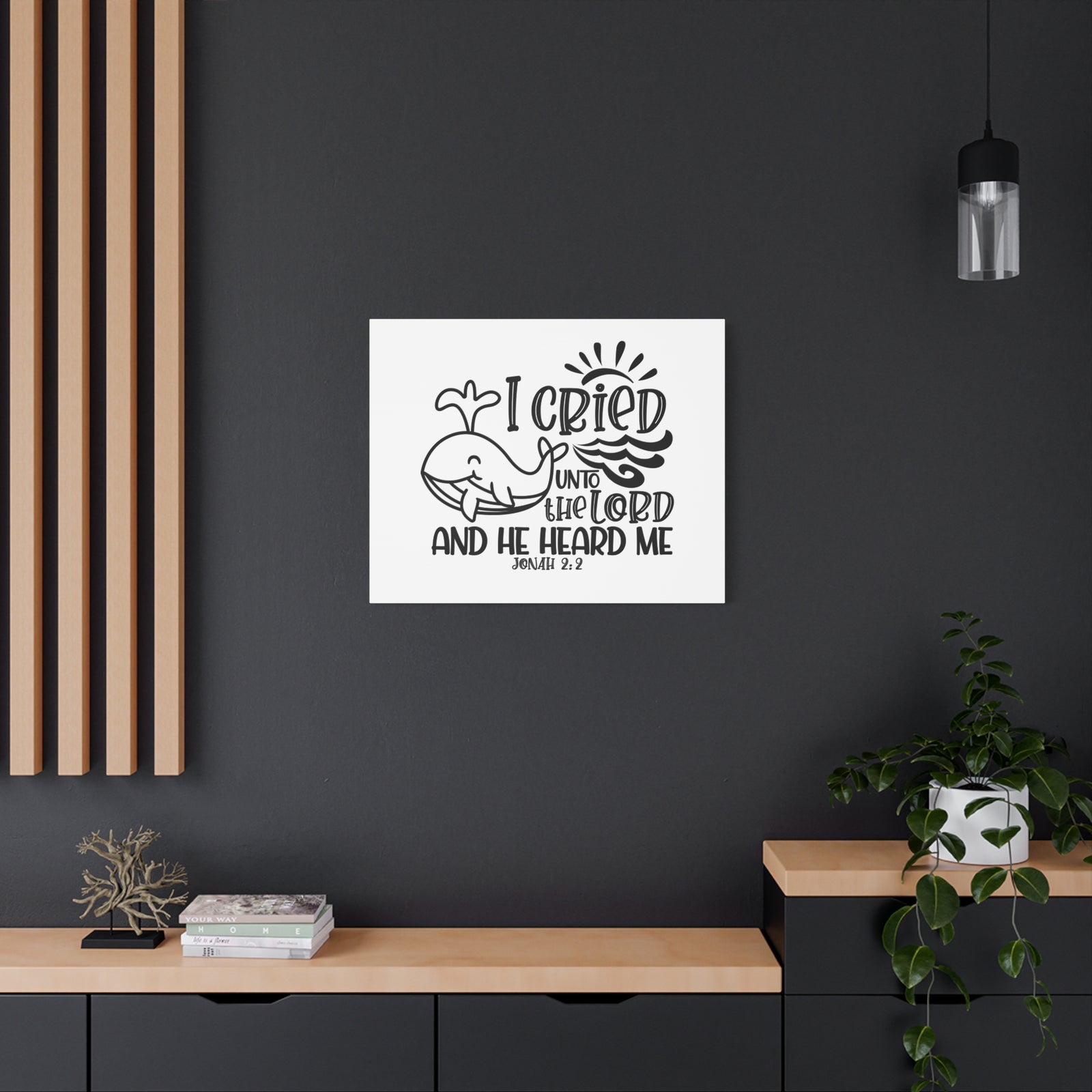 Scripture Walls Jonah 2:2 I Cried Unto the Lord Bible Verse Canvas Christian Wall Art Ready to Hang Unframed-Express Your Love Gifts