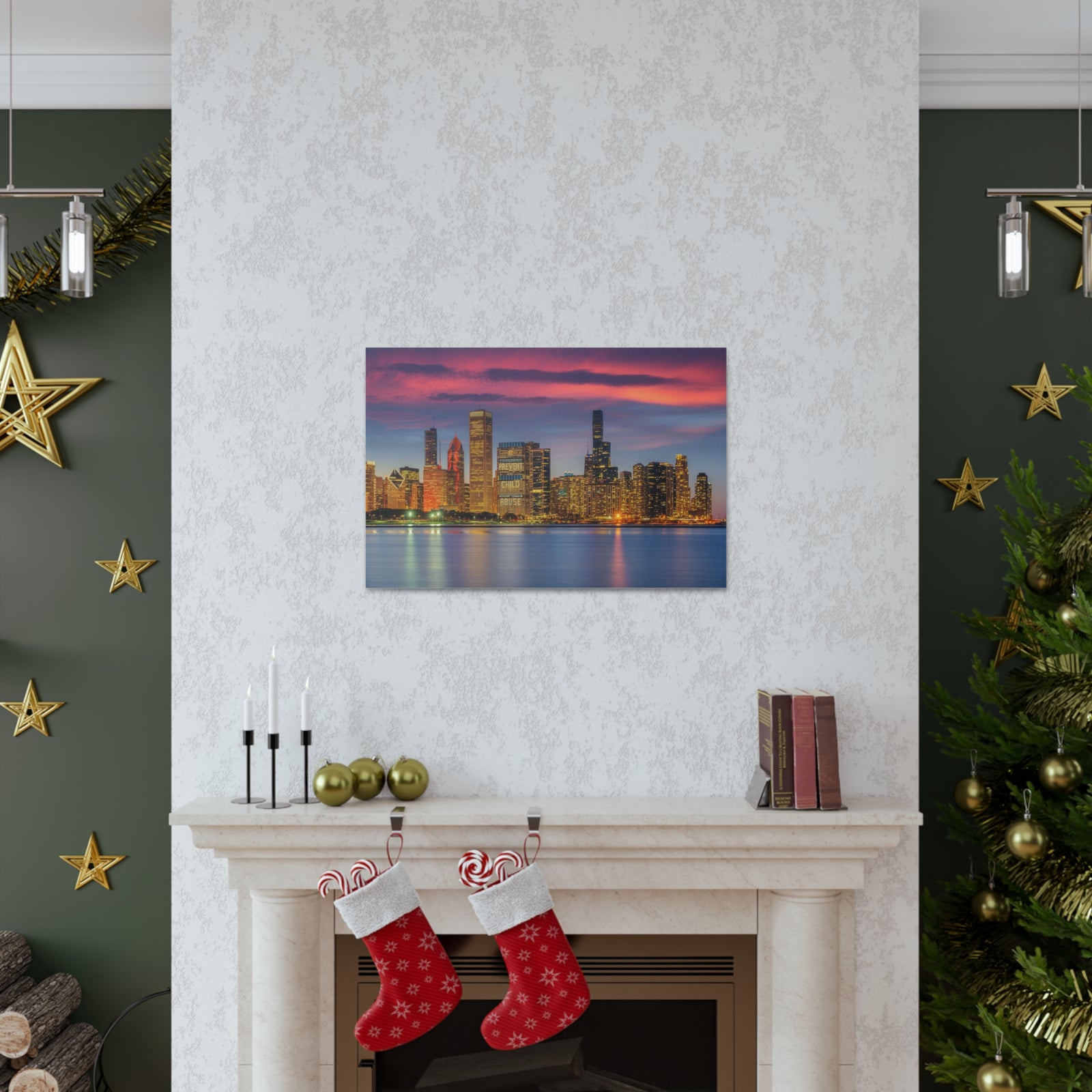 Las Vegas Night Skyline Canvas Artwork High-Quality Breathtaking Stunning Cityscape for Home Decor Ready to Hang-Express Your Love Gifts