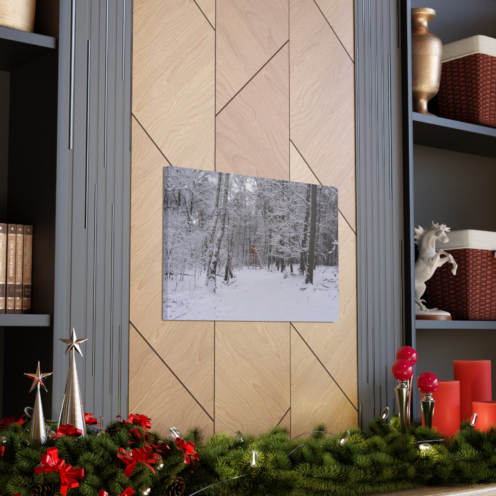 Forest Winter Tree Snow Nature Wilderness Photography Canvas Wall Art for Home Decor Ready-to-Hang-Express Your Love Gifts