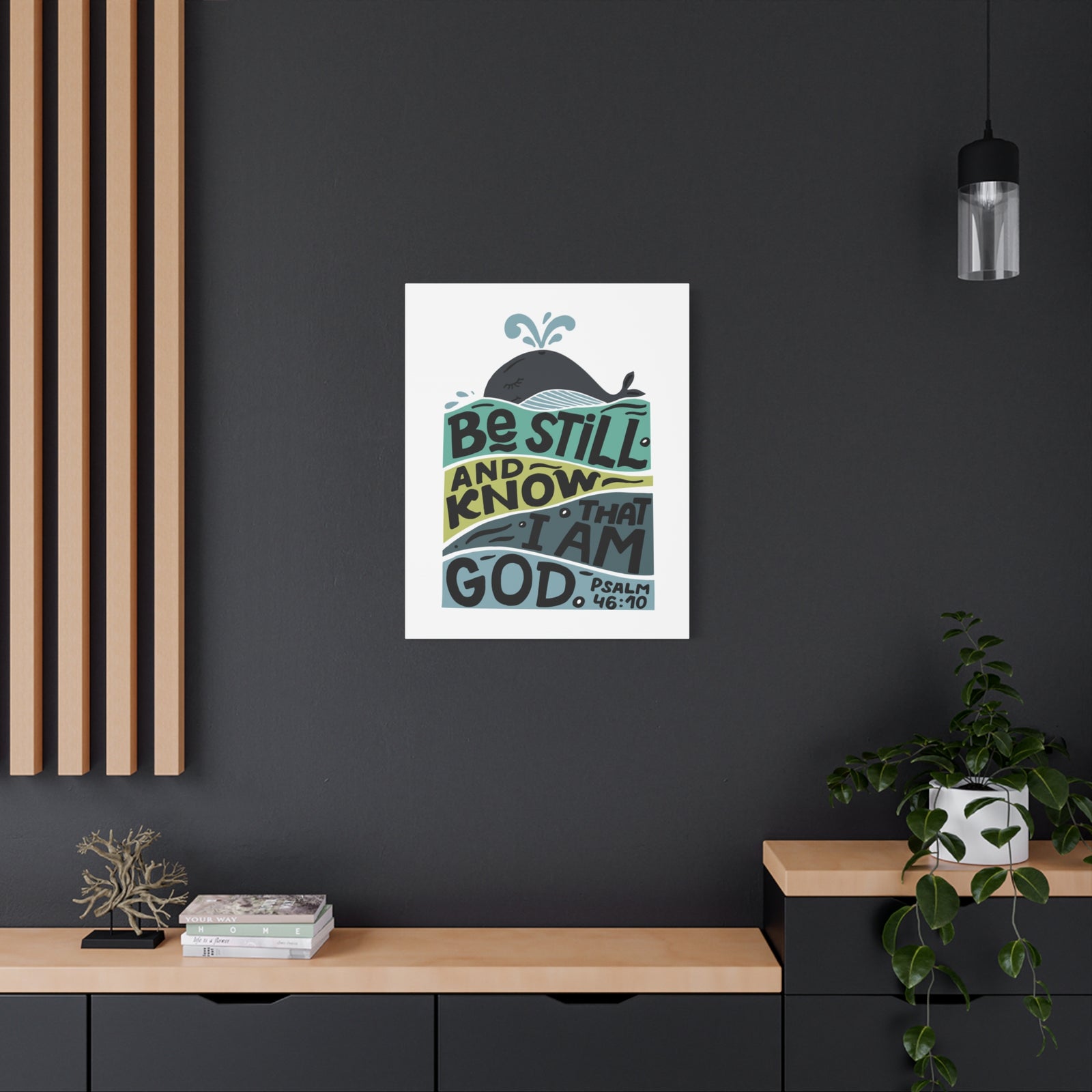 Scripture Canvas I Am God Psalm 46:10 Christian Wall Art Bible Verse Print Ready to Hang-Express Your Love Gifts