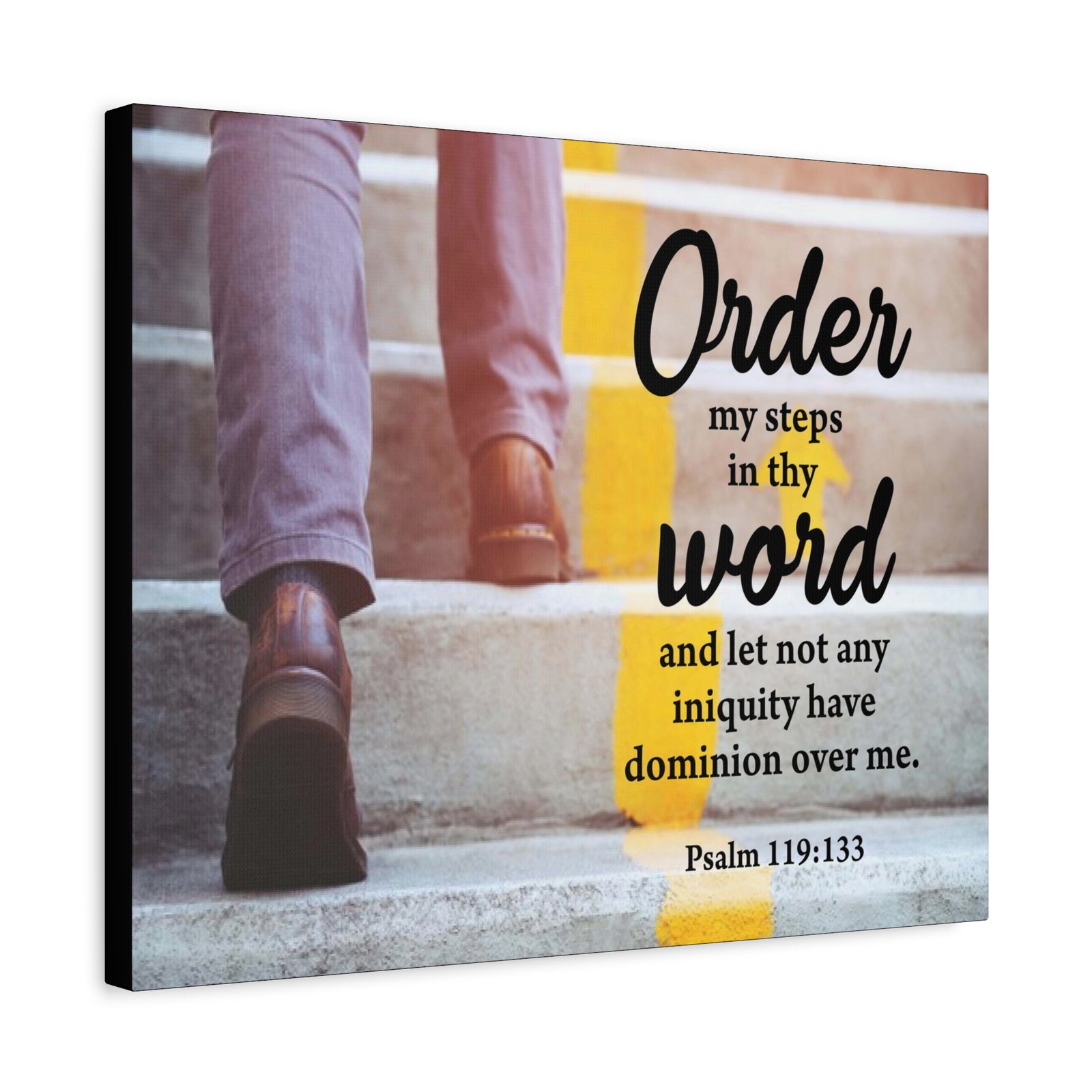 Scripture Canvas Dominion Over Me Psalm 119:133 Christian Wall Art Bible Verse Print Ready to Hang-Express Your Love Gifts