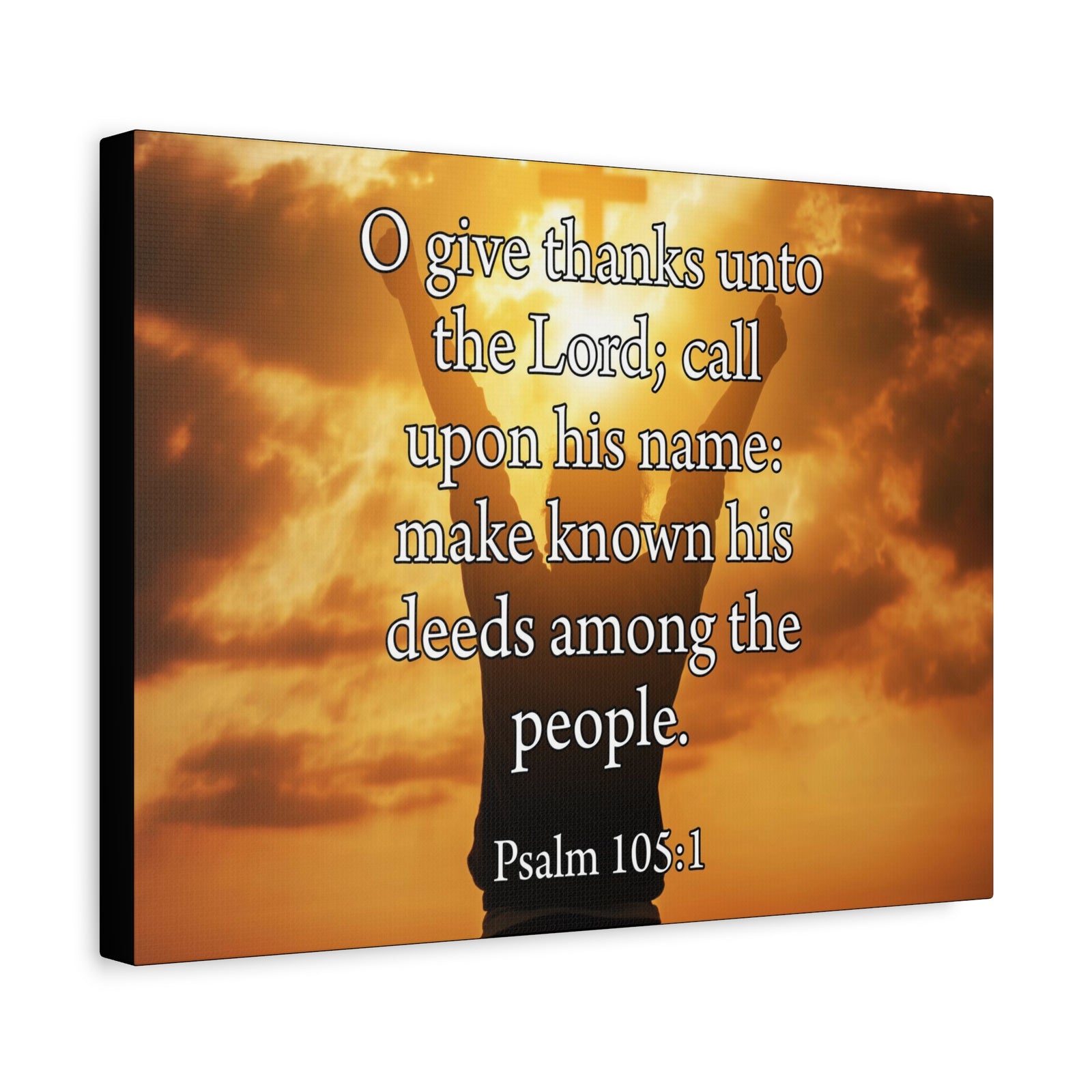 Bible Verse Canvas Give Thanks Unto the Lord Psalm 105:1Christian Home Decor Scripture Art-Express Your Love Gifts