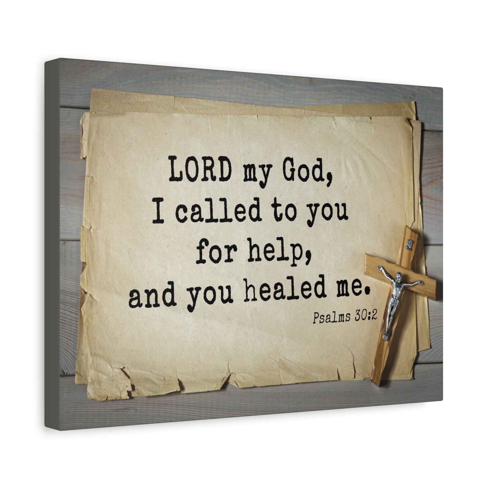 Scripture Canvas You Healed Me Psalms 30:2 Christian Wall Art Bible Verse Print Ready to Hang-Express Your Love Gifts