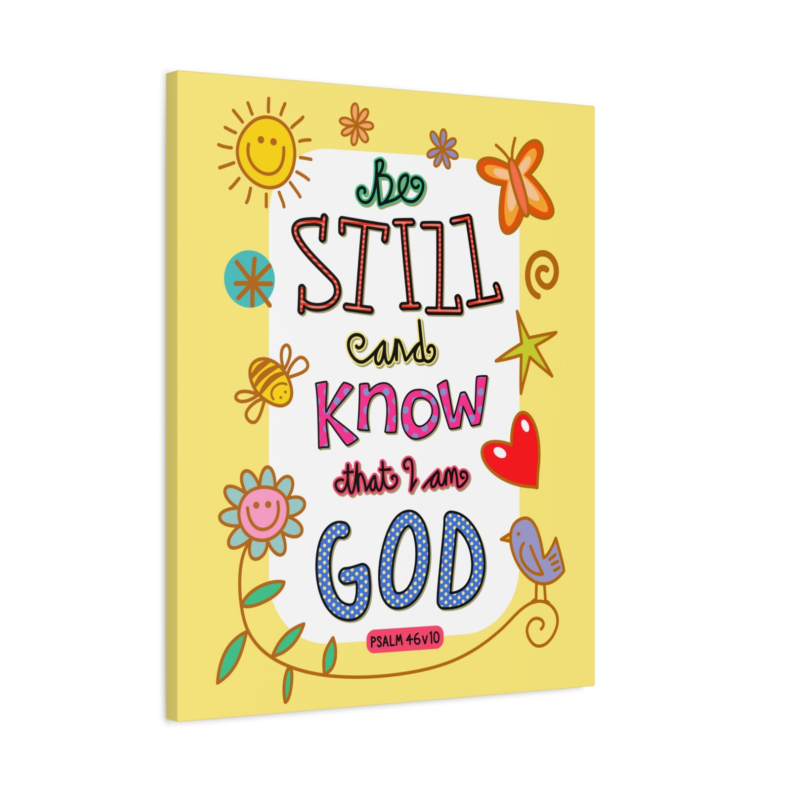 Scripture Walls Know That I Am God Psalm 46:10 Bible Verse Canvas Christian Wall Art Ready to Hang-Express Your Love Gifts