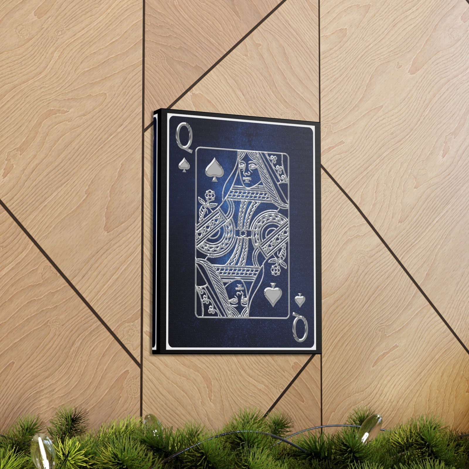 Queen Of Spades Space Background Playing Card Canvas Wall Art for Home Decor Ready-to-Hang-Express Your Love Gifts