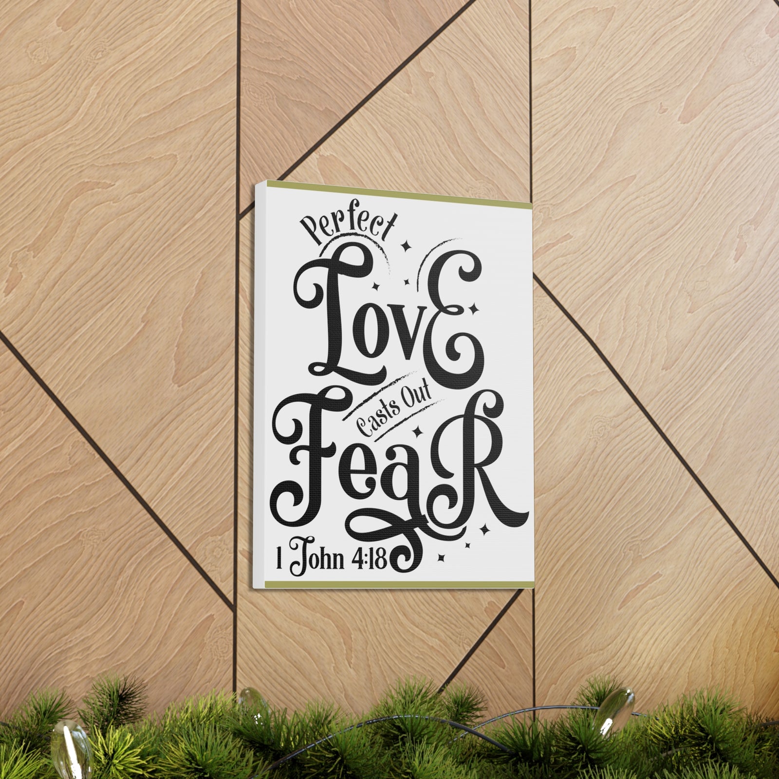 Scripture Walls Perfect Love Casts Out Fear 1 John 4:18 Bible Verse Canvas Christian Wall Art Ready To Hang-Express Your Love Gifts