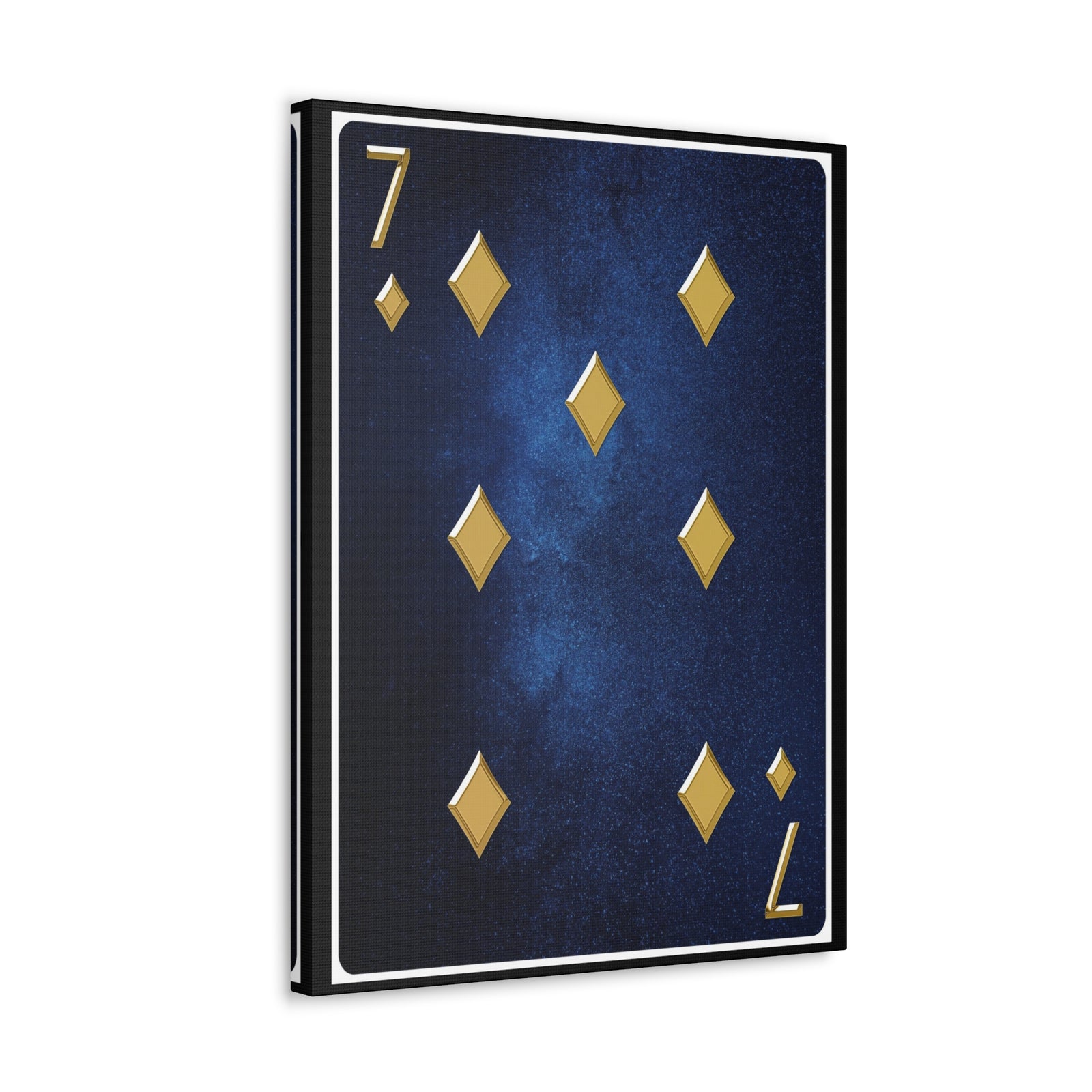 Seven Of Diamonds Space Background Playing Card Canvas Wall Art for Home Decor Ready-to-Hang-Express Your Love Gifts