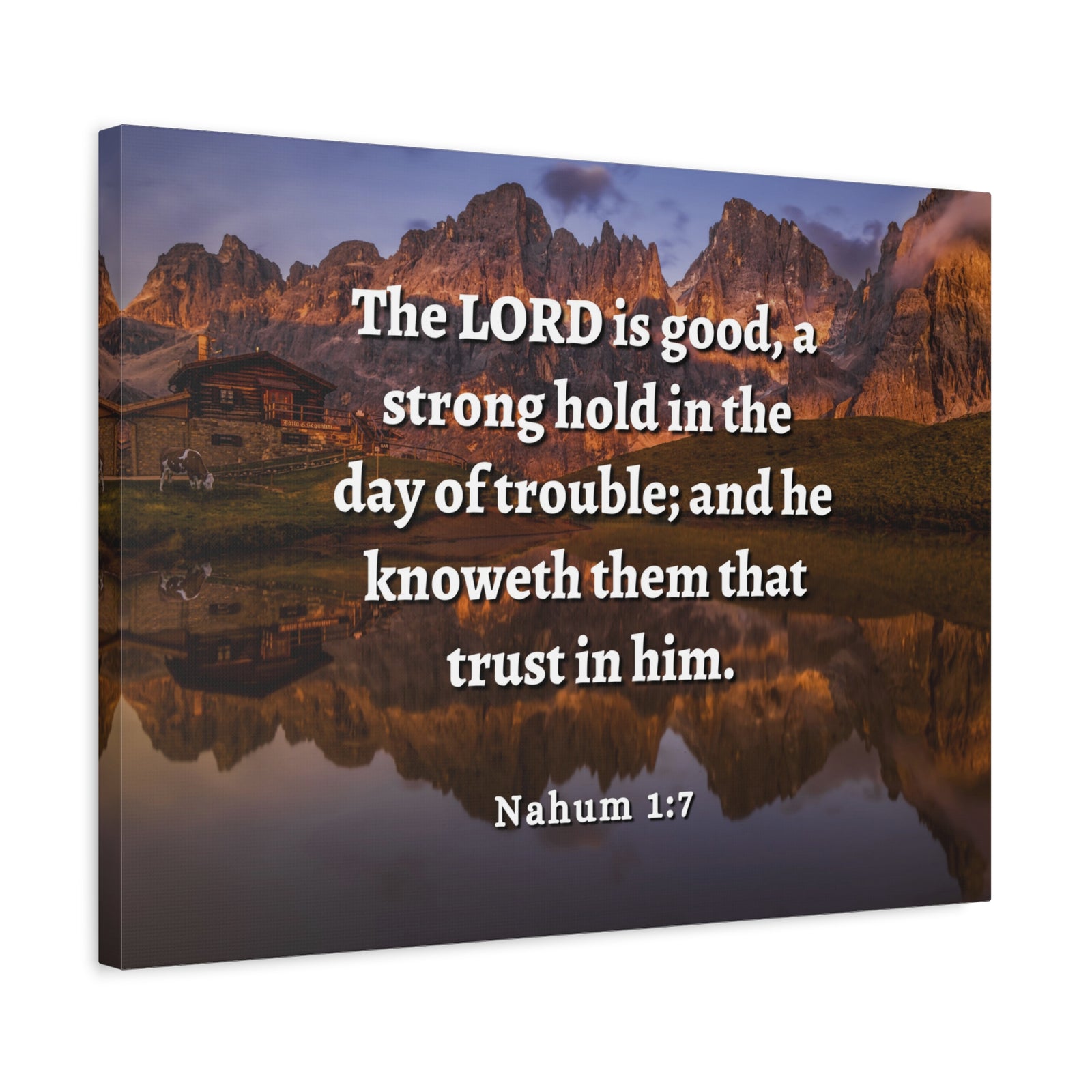Scripture Walls Lord Is Good Nahum 1:7 Bible Verse Canvas Christian Wall Art Ready to Hang-Express Your Love Gifts