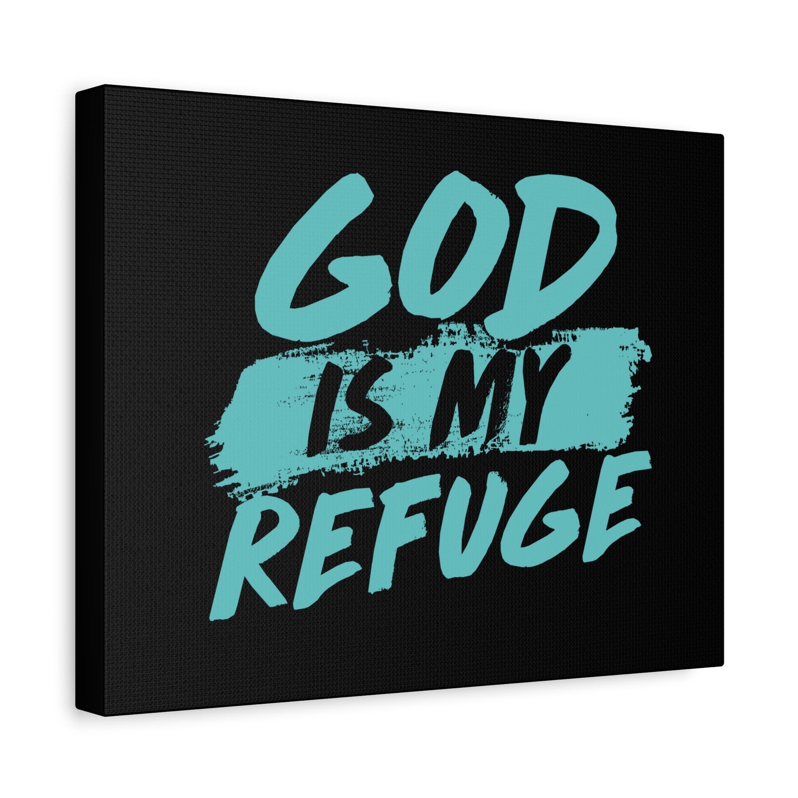 Scripture Canvas God Is My Refuge Psalm 46:1 Christian Wall Art Print Ready to Hang-Express Your Love Gifts
