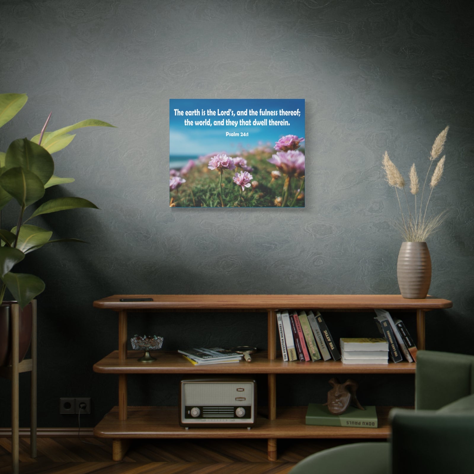Scripture Walls The Earth is The Lord's Psalm 24:1 Bible Verse Canvas Christian Wall Art Ready to Hang Unframed-Express Your Love Gifts