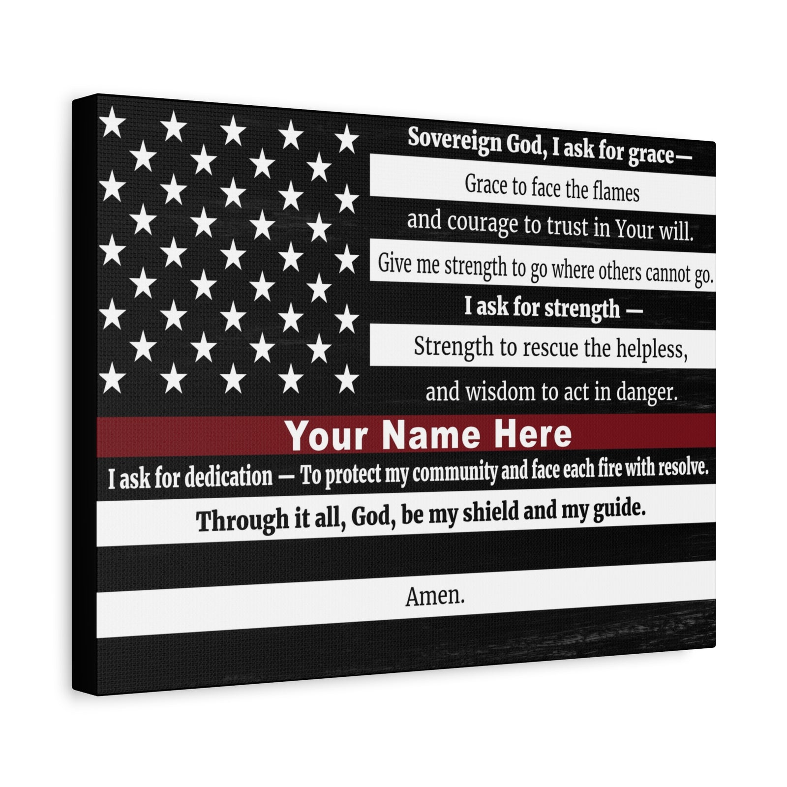 Scripture Walls Personalized Firefighter's Prayer Bible Canvas Christian Wall Art Ready to Hang Unframed-Express Your Love Gifts
