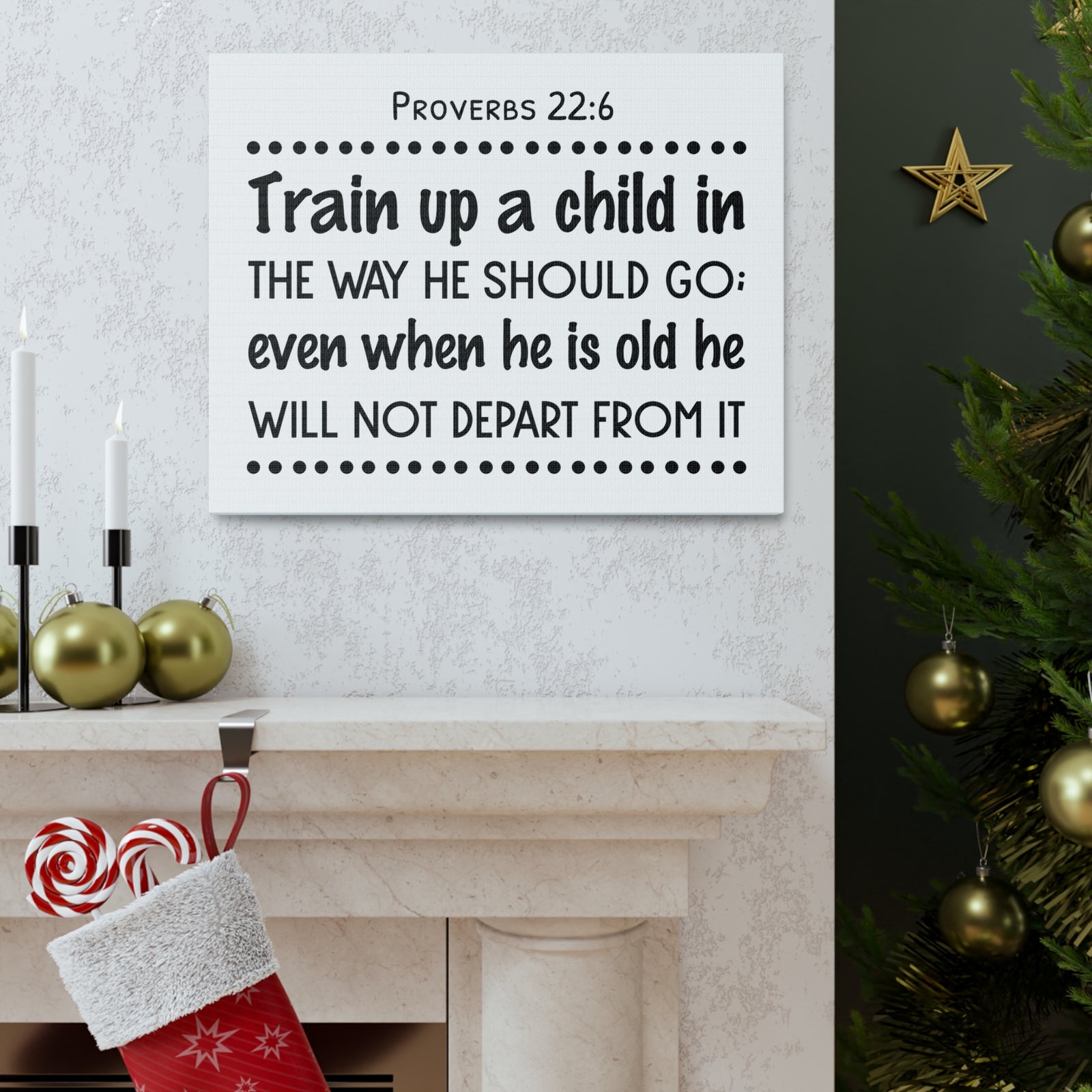 Scripture Walls Train Up A Child In Proverbs 22:6 Bible Verse Canvas Christian Wall Art Ready To Hang-Express Your Love Gifts