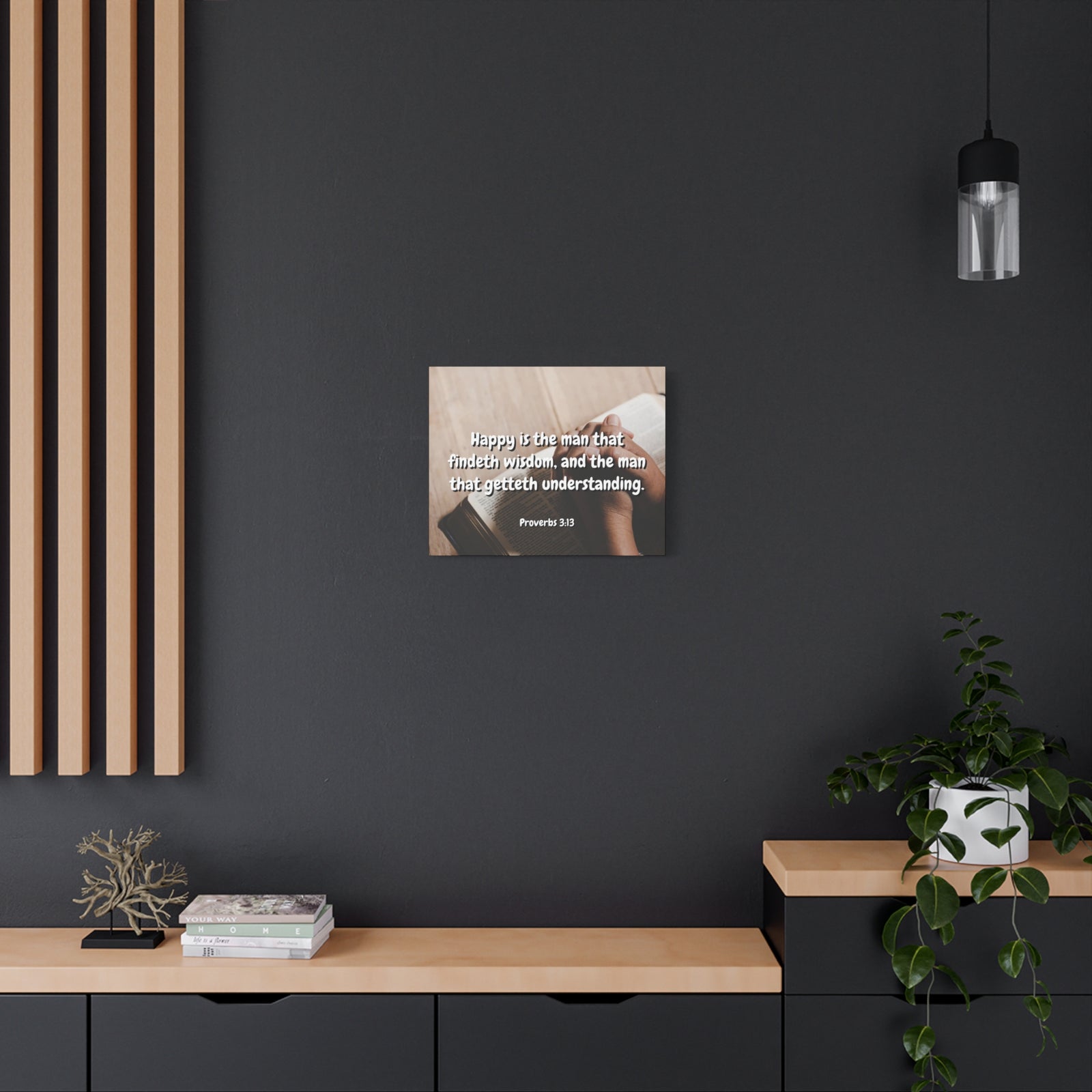 Scripture Walls Findeth Wisdom Proverbs 3:13 Bible Verse Canvas Christian Wall Art Ready to Hang-Express Your Love Gifts