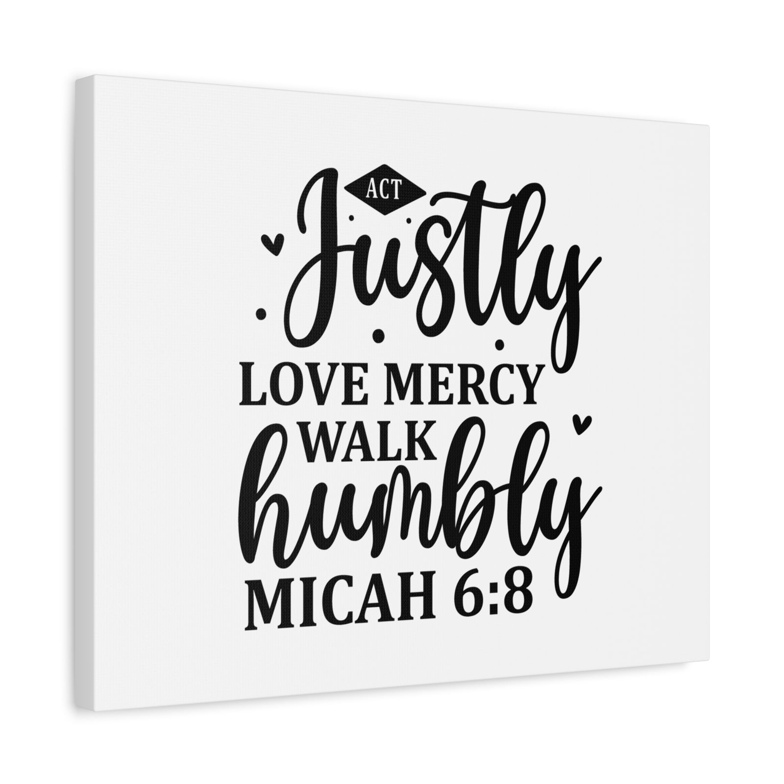 Scripture Canvas Love Mercy Micah 6:8 Christian Wall Art Bible Verse Print Ready to Hang-Express Your Love Gifts