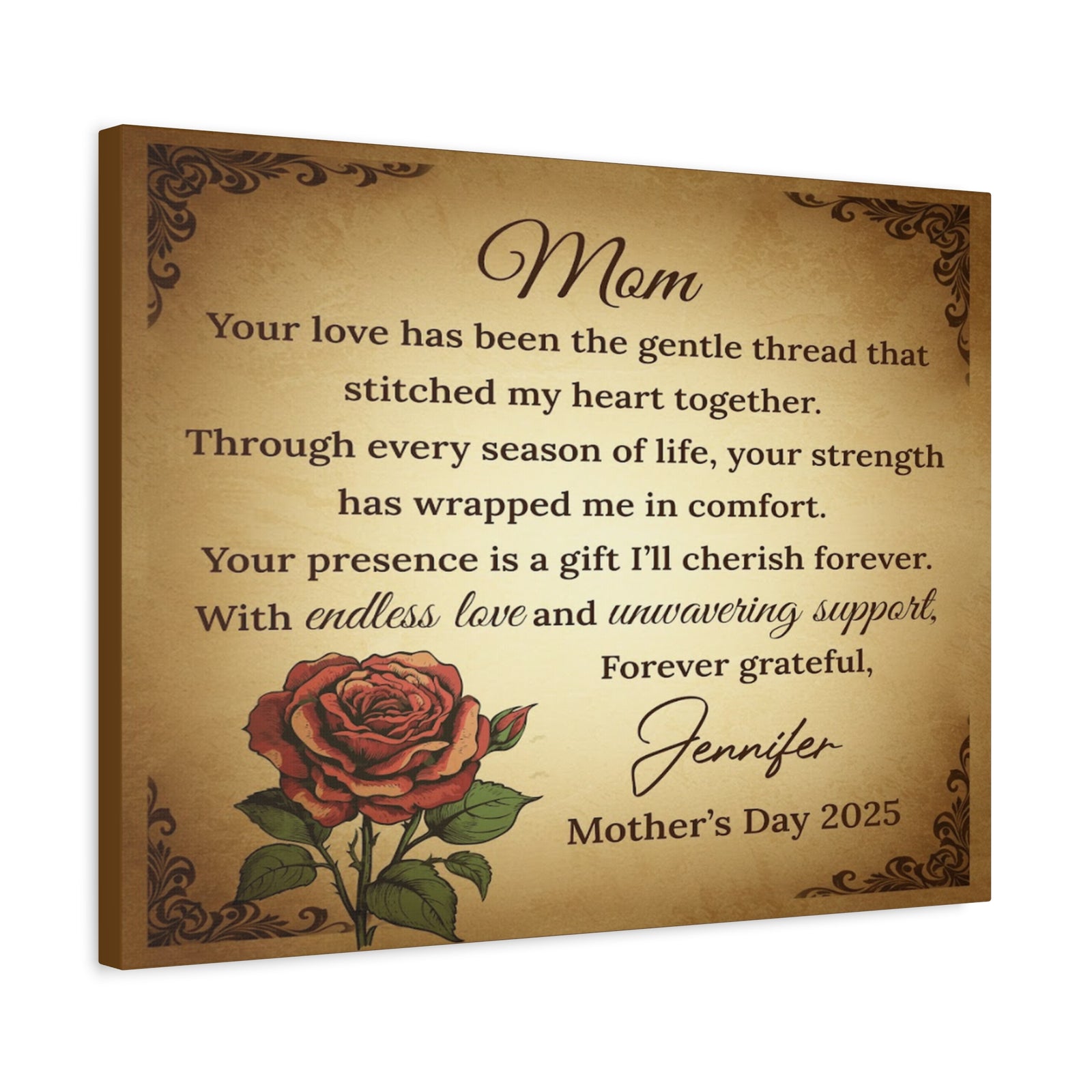 Personalized To Mom Forever Thankful for Your Love Custom Canvas Wall Art-Express Your Love Gifts